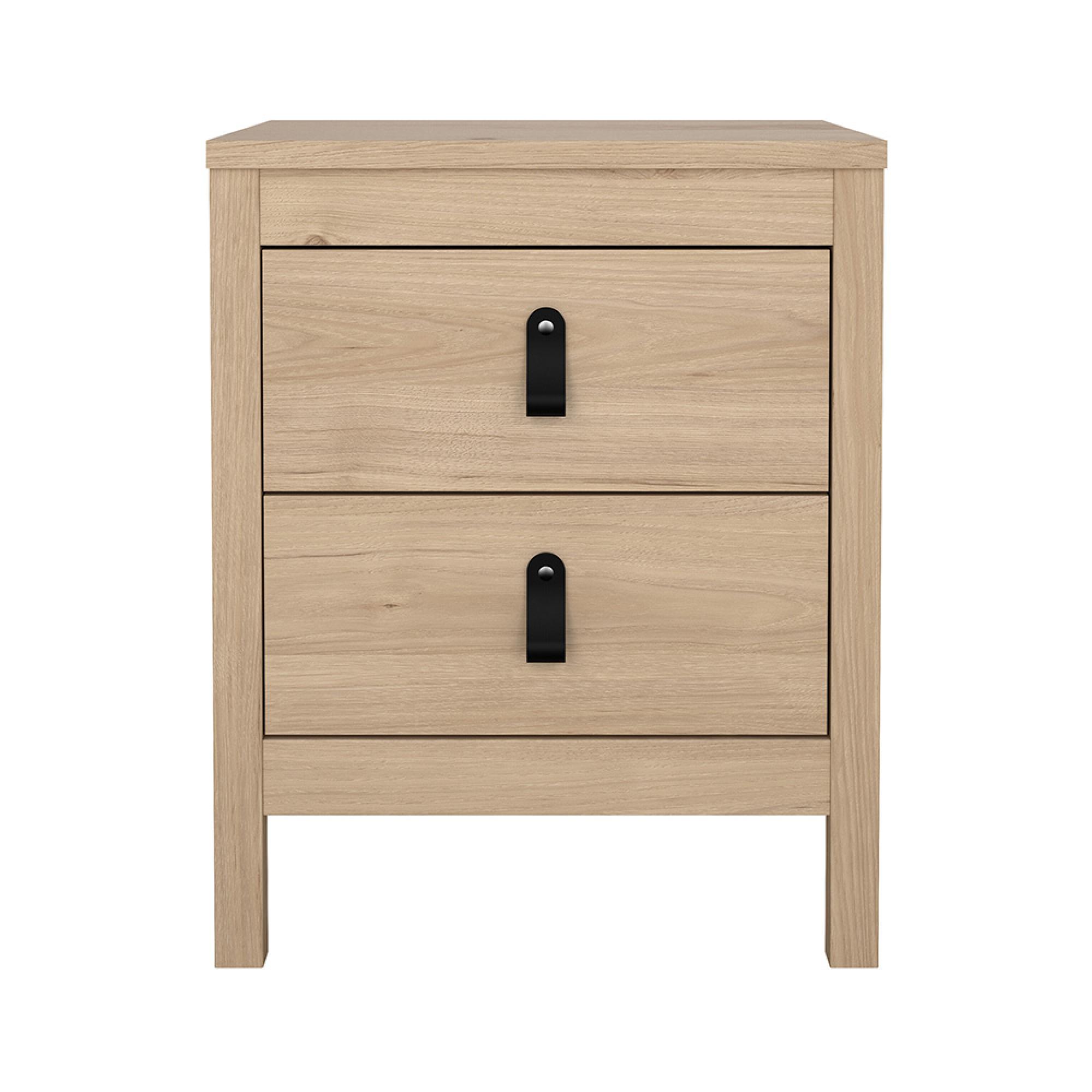 Barcelona Bedside Table - 2 Drawer - Jackson Hickory Oak