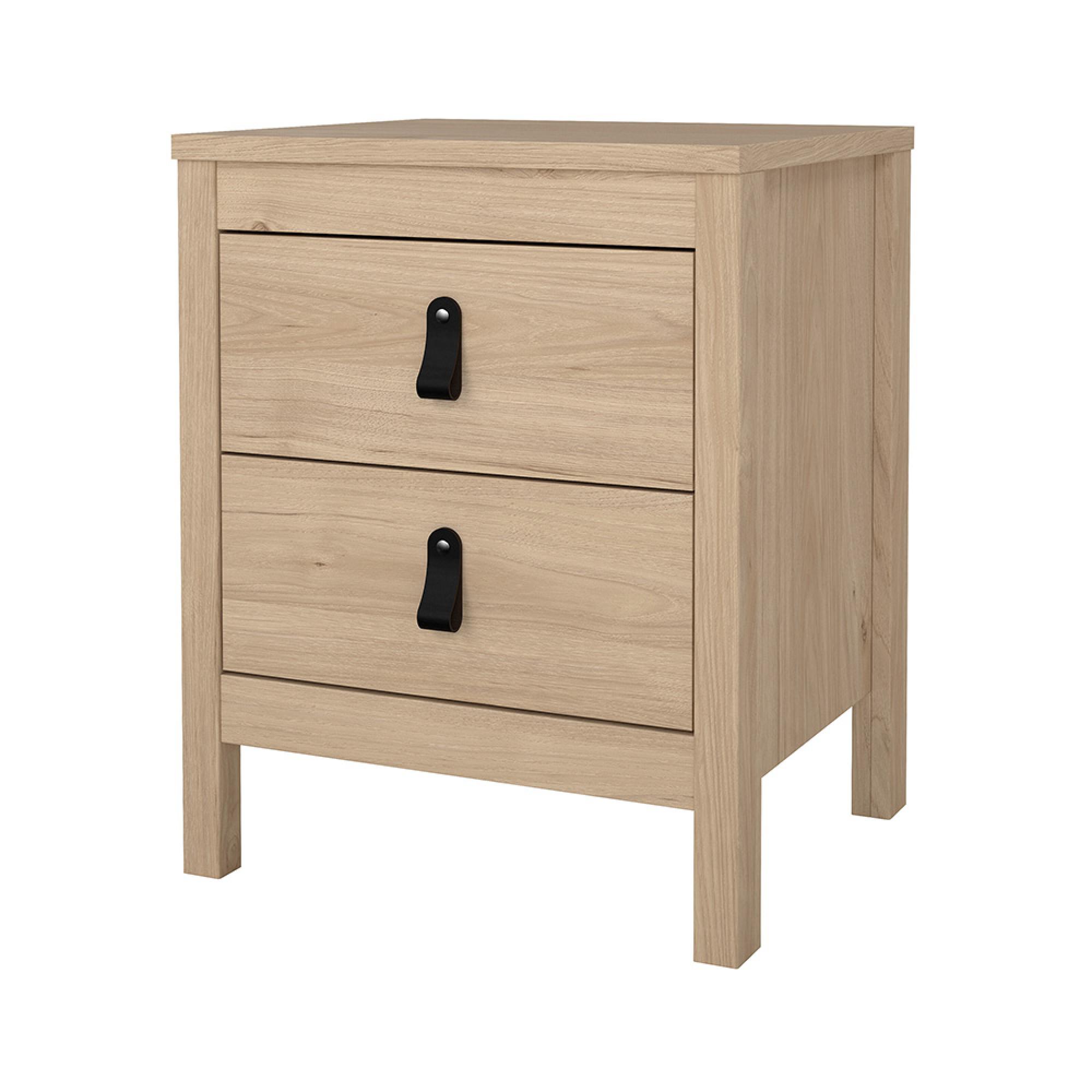 Barcelona Bedside Table - 2 Drawer - Jackson Hickory Oak