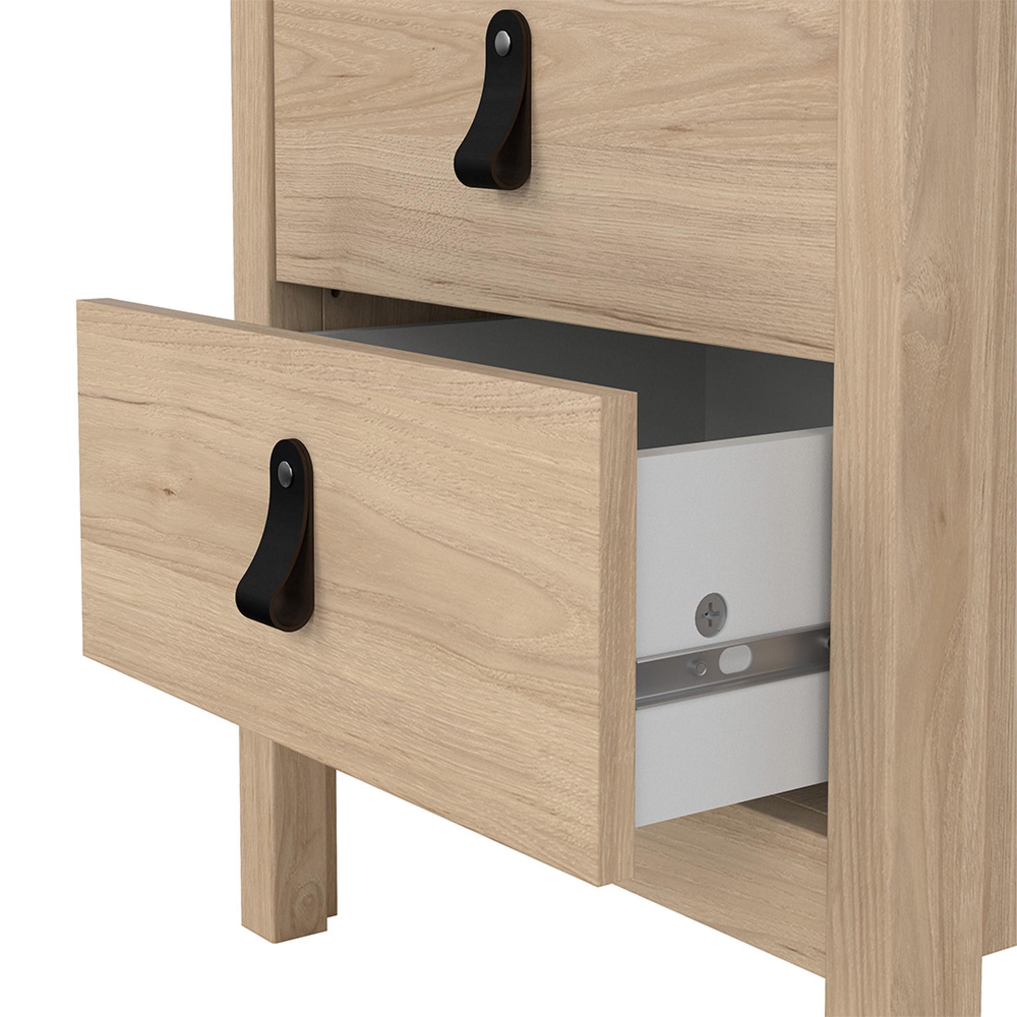 Barcelona Bedside Table - 2 Drawer - Jackson Hickory Oak