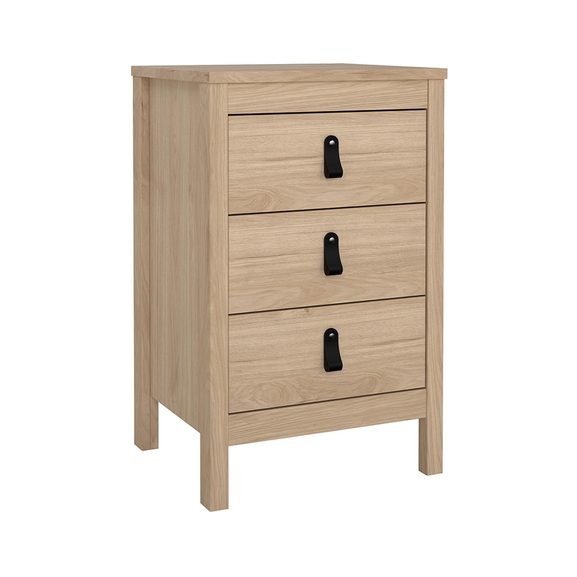 Barcelona Bedside Table - 3 Drawer - Jackson Hickory Oak