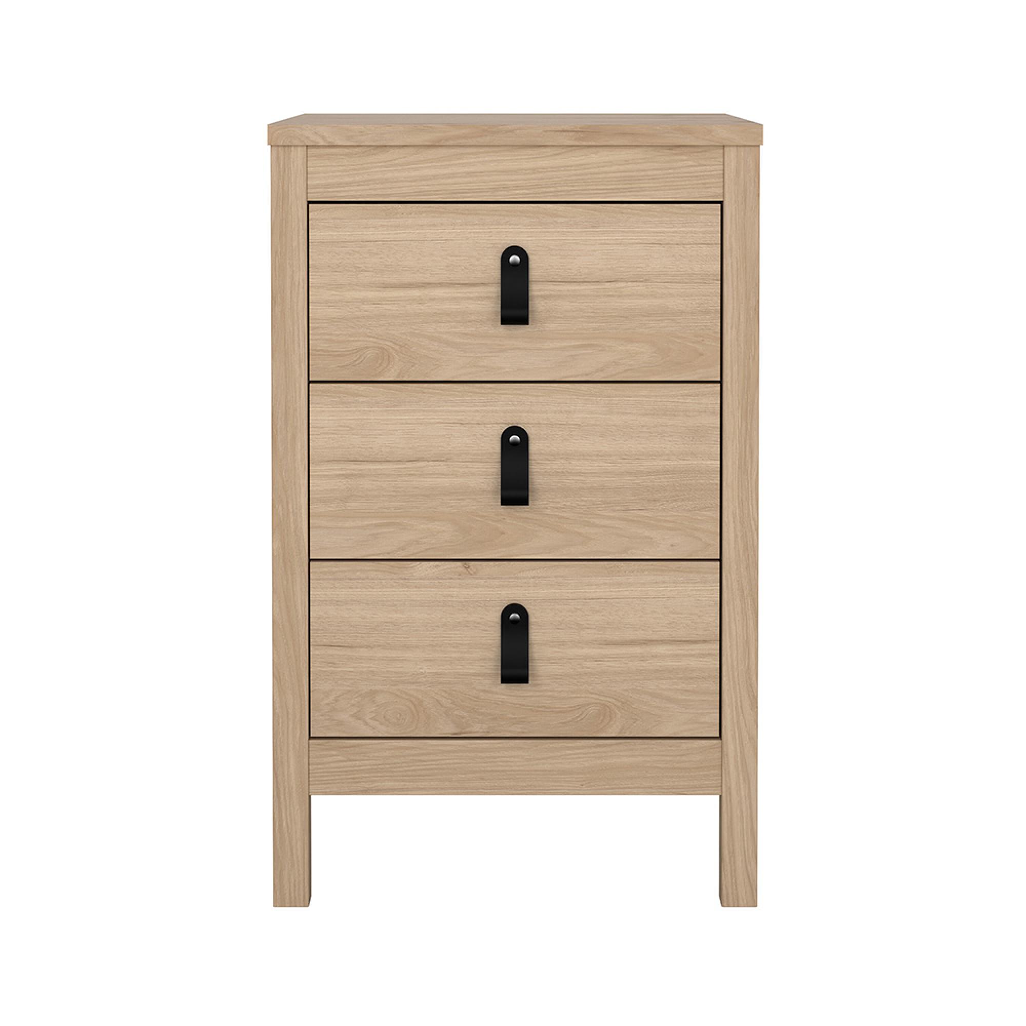 Barcelona Bedside Table - 3 Drawer - Jackson Hickory Oak