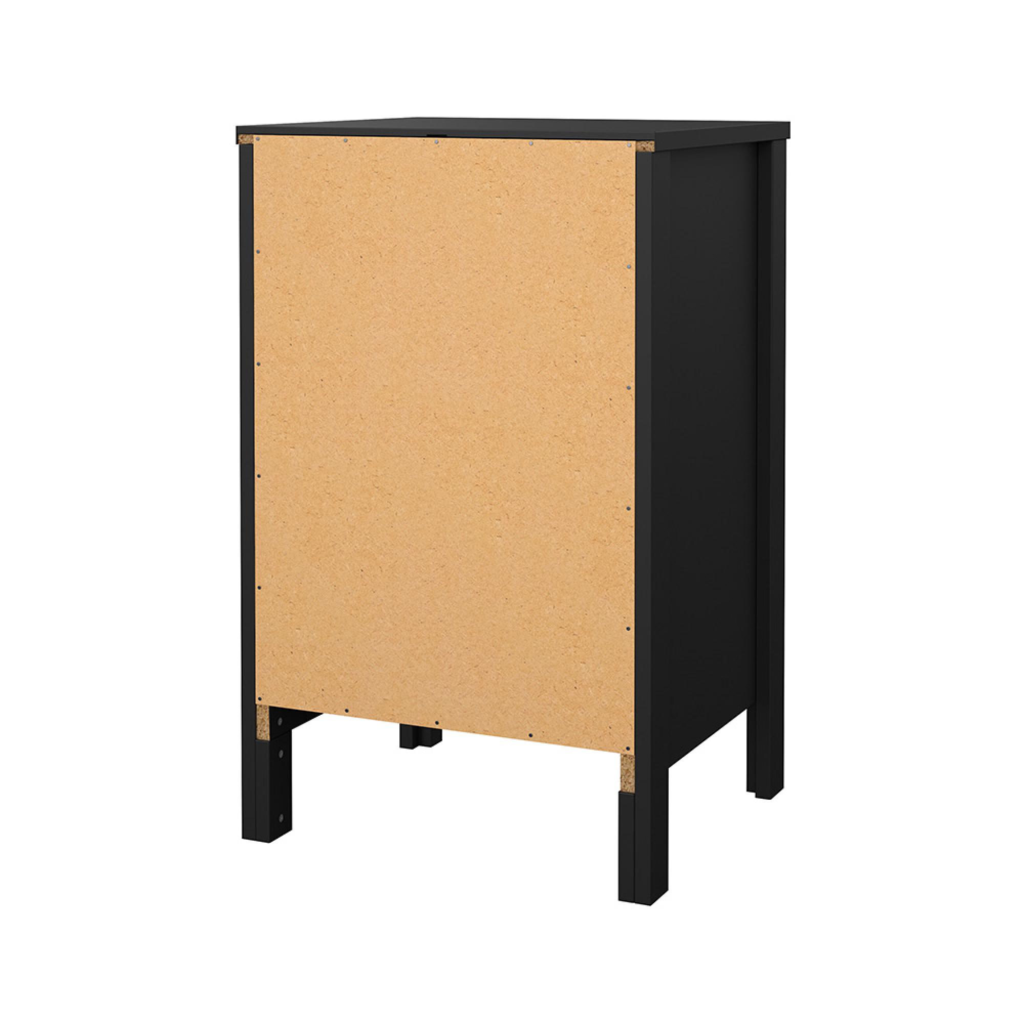 Barcelona Bedside Table - 3 Drawer - Matt Black