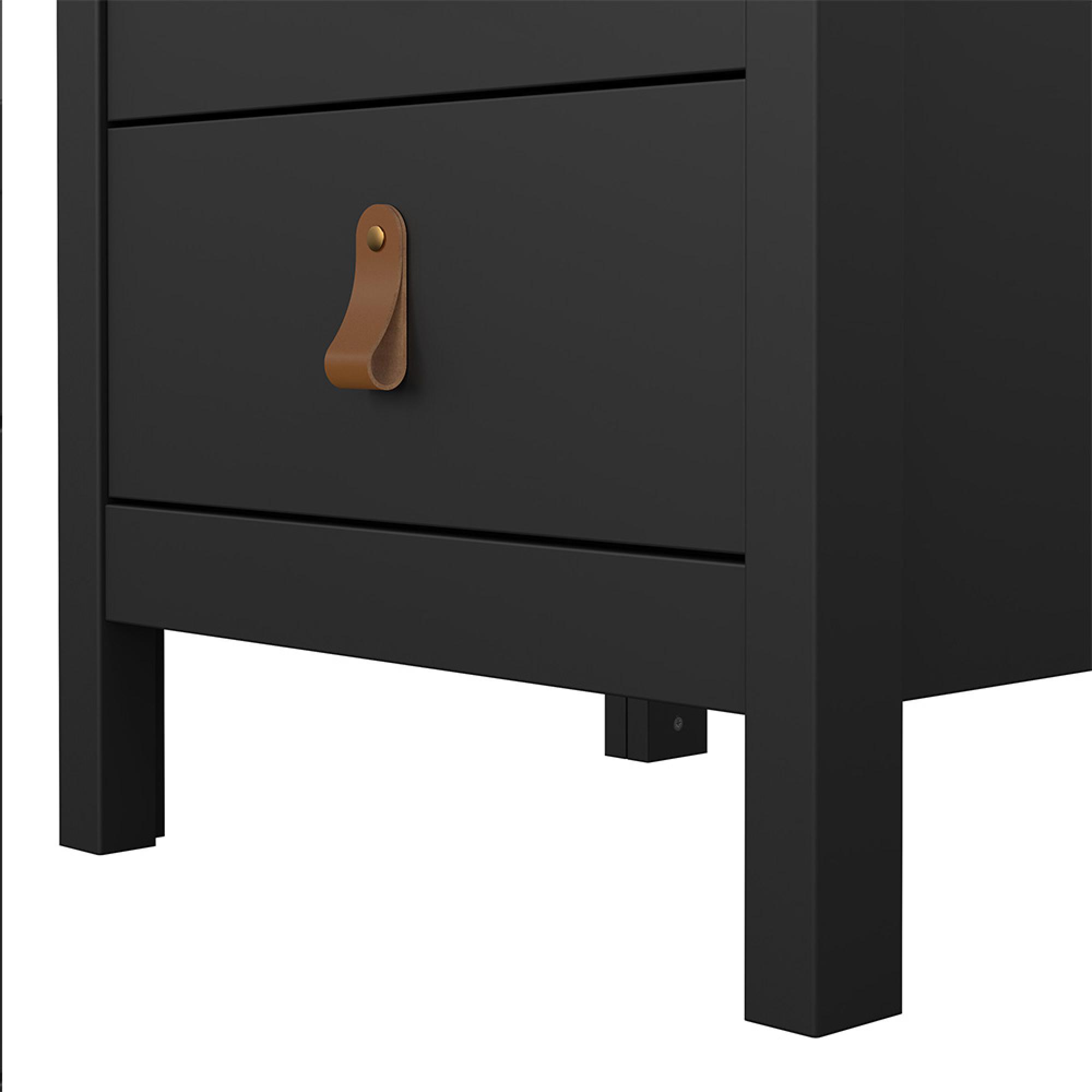 Barcelona Bedside Table - 3 Drawer - Matt Black