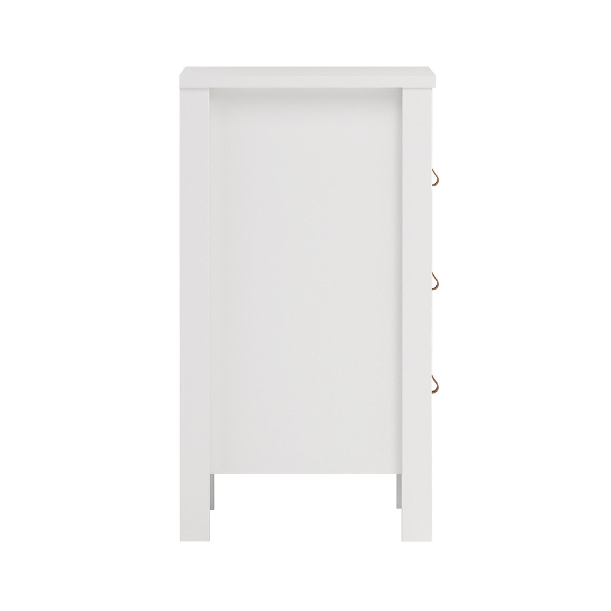 Barcelona Bedside Table - 3 Drawer - White