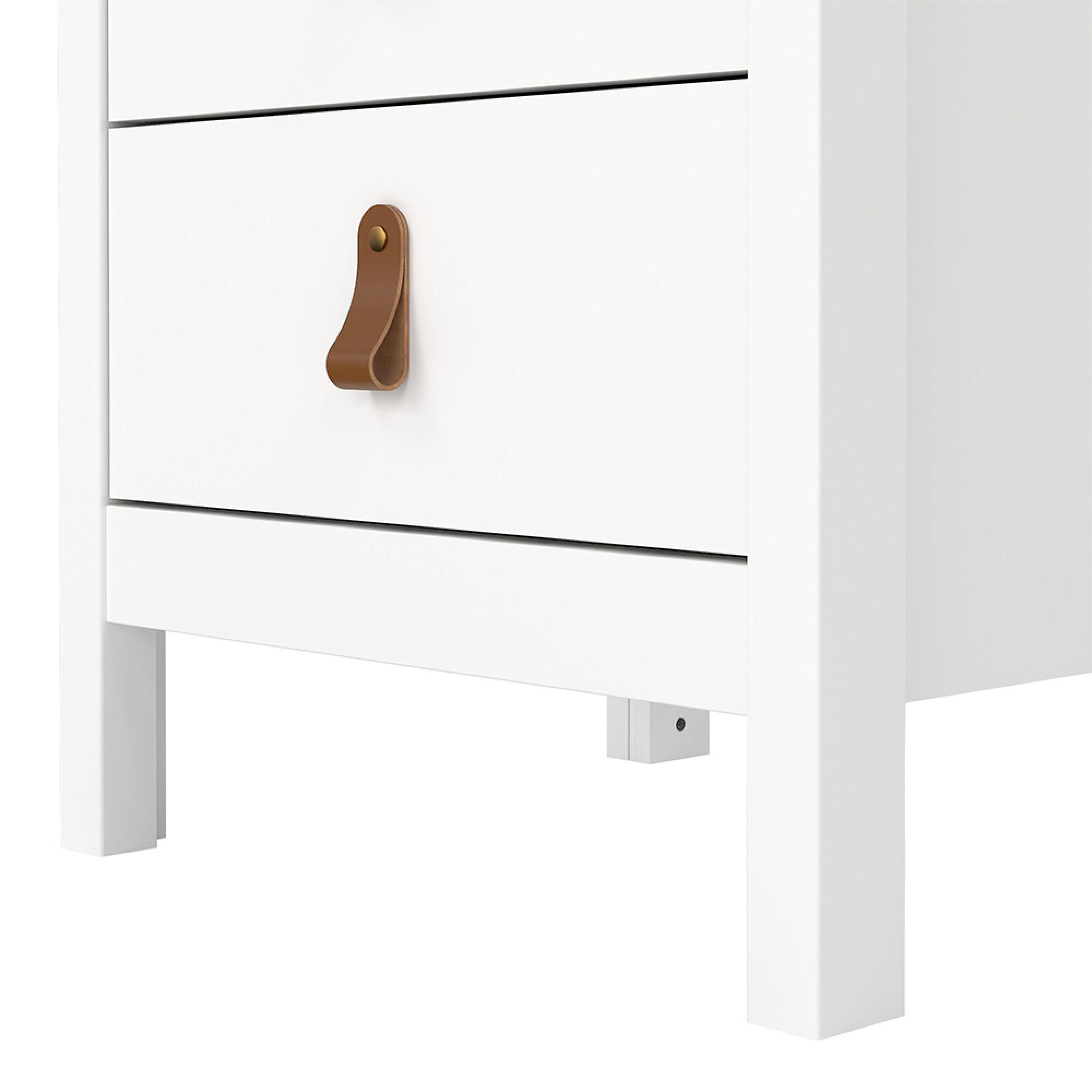 Barcelona Bedside Table - 3 Drawer - White