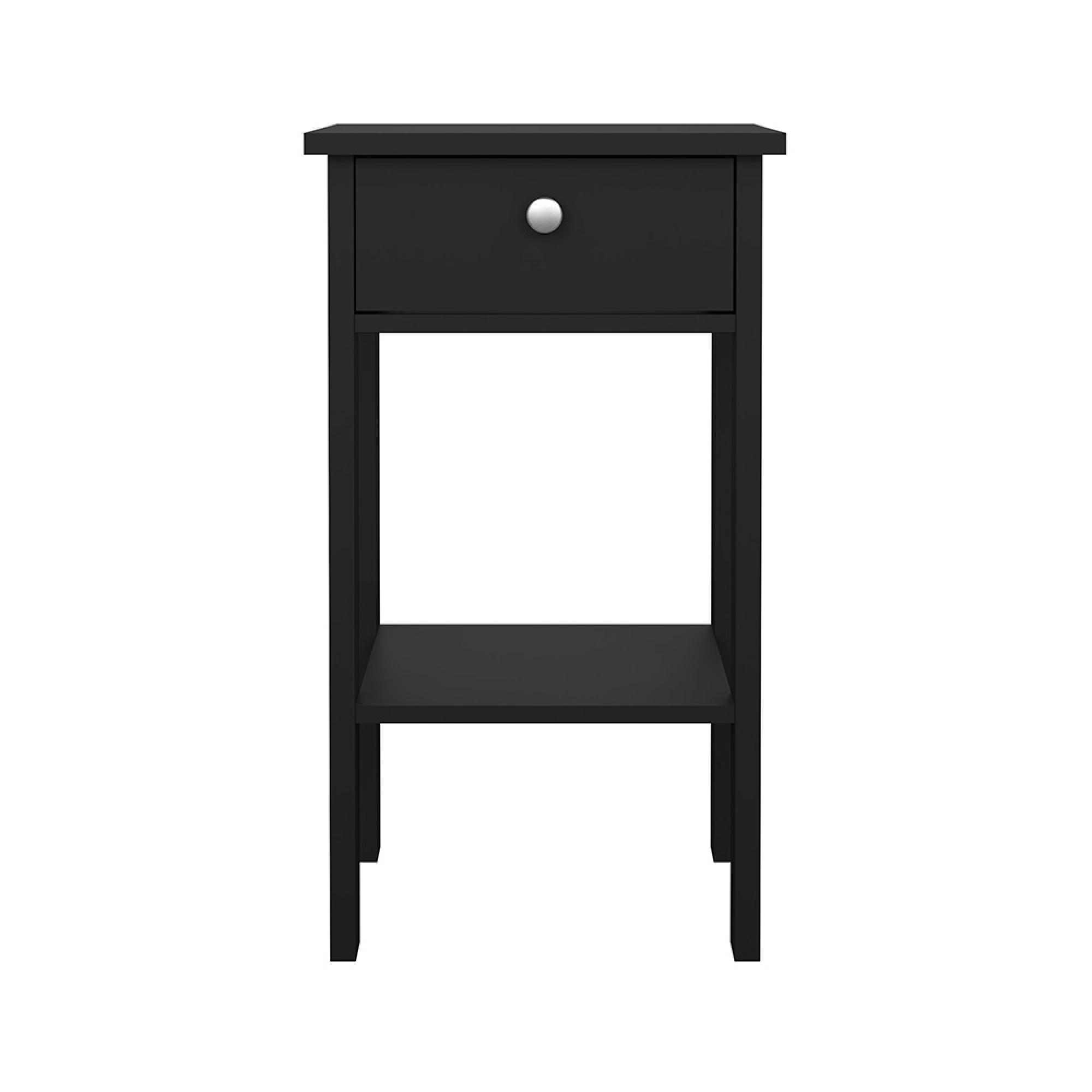 Madrid Bedside Table - 1 Drawer - Matt Black