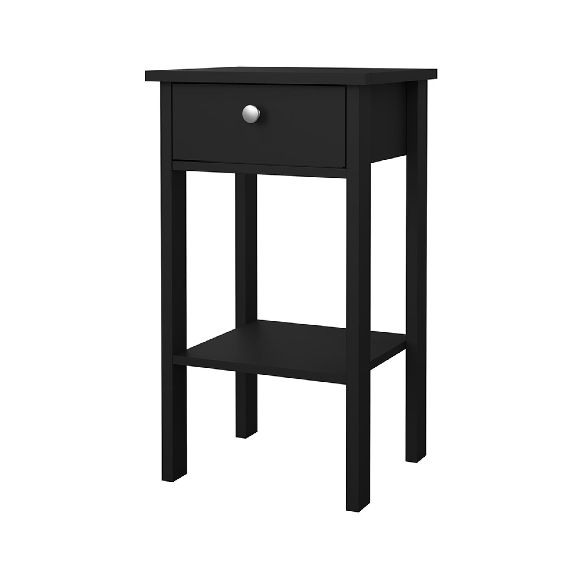 Madrid Bedside Table - 1 Drawer - Matt Black
