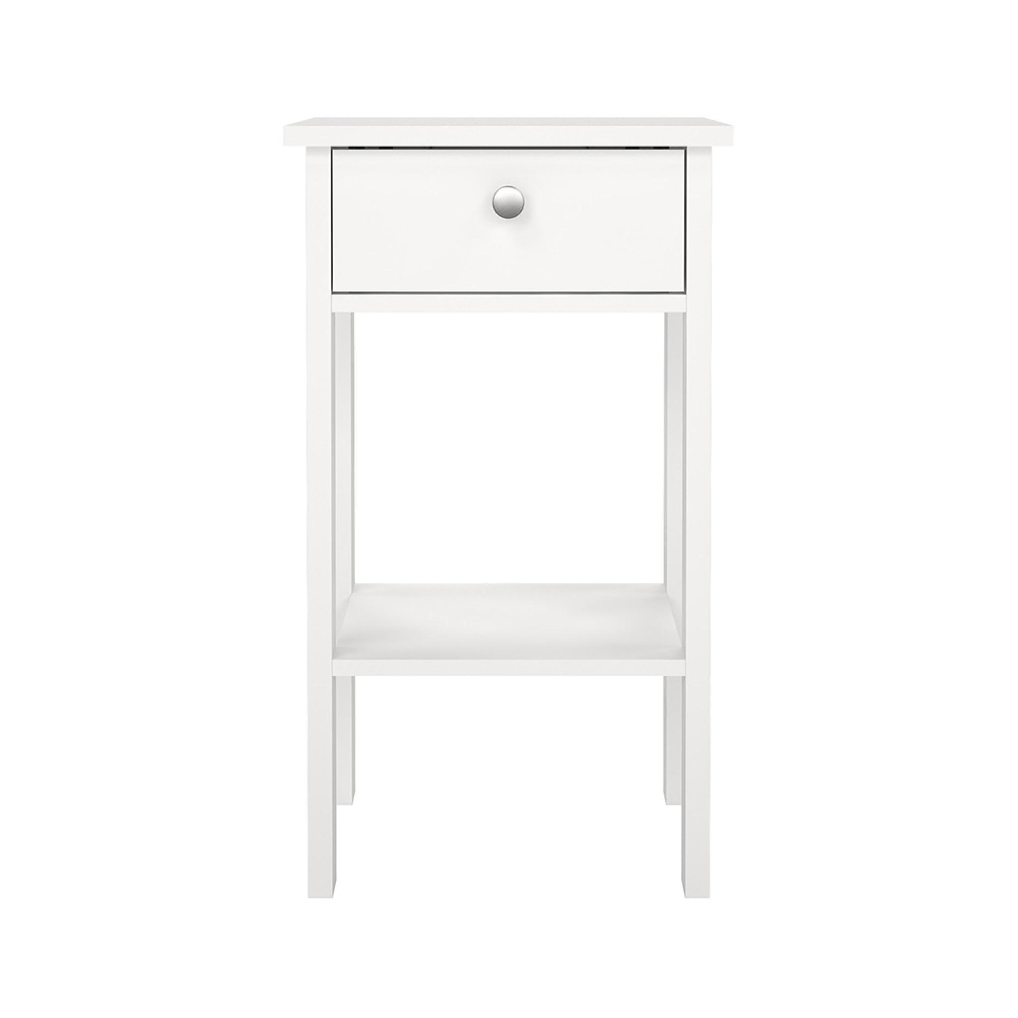 Madrid Bedside Table - 1 Drawer - White