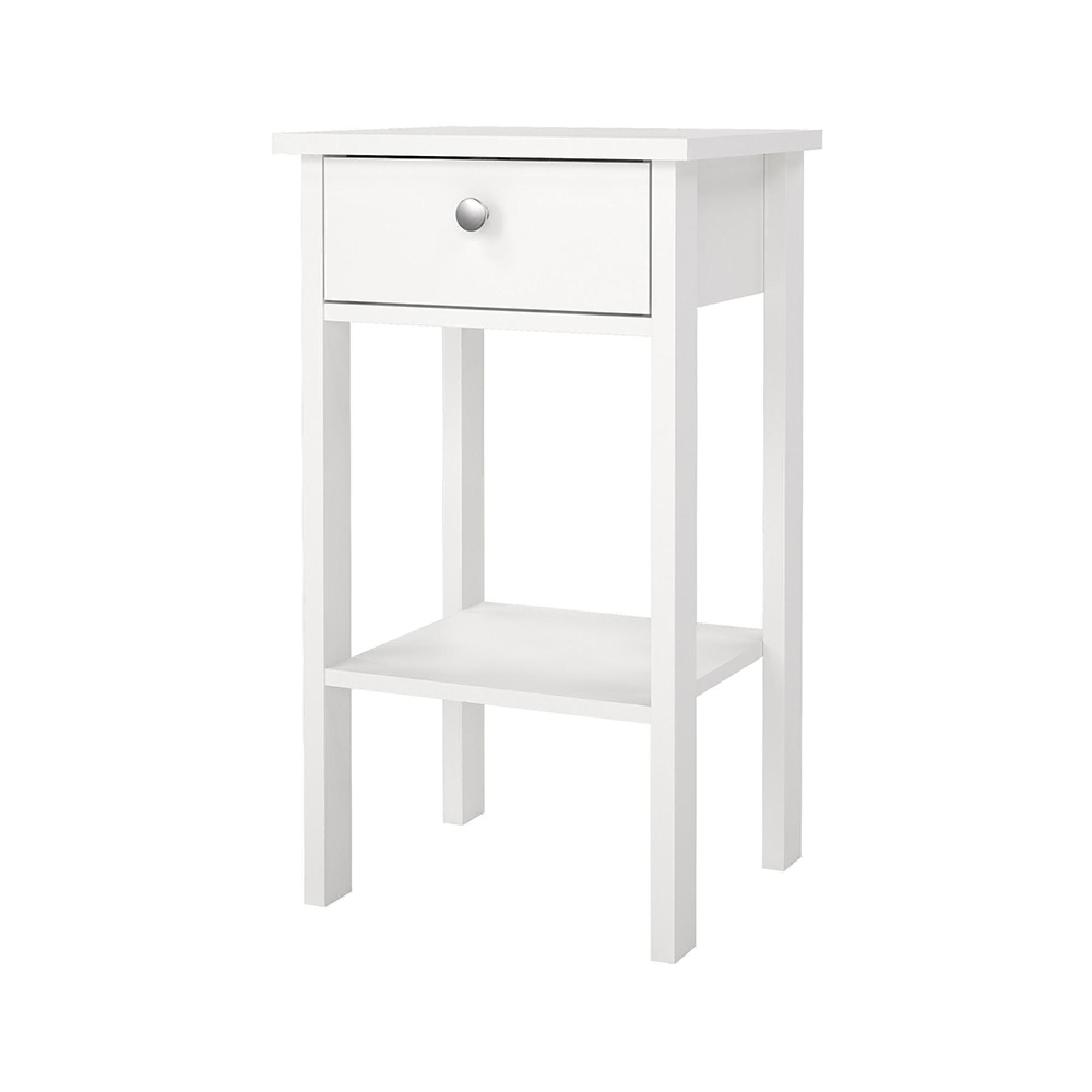 Madrid Bedside Table - 1 Drawer - White