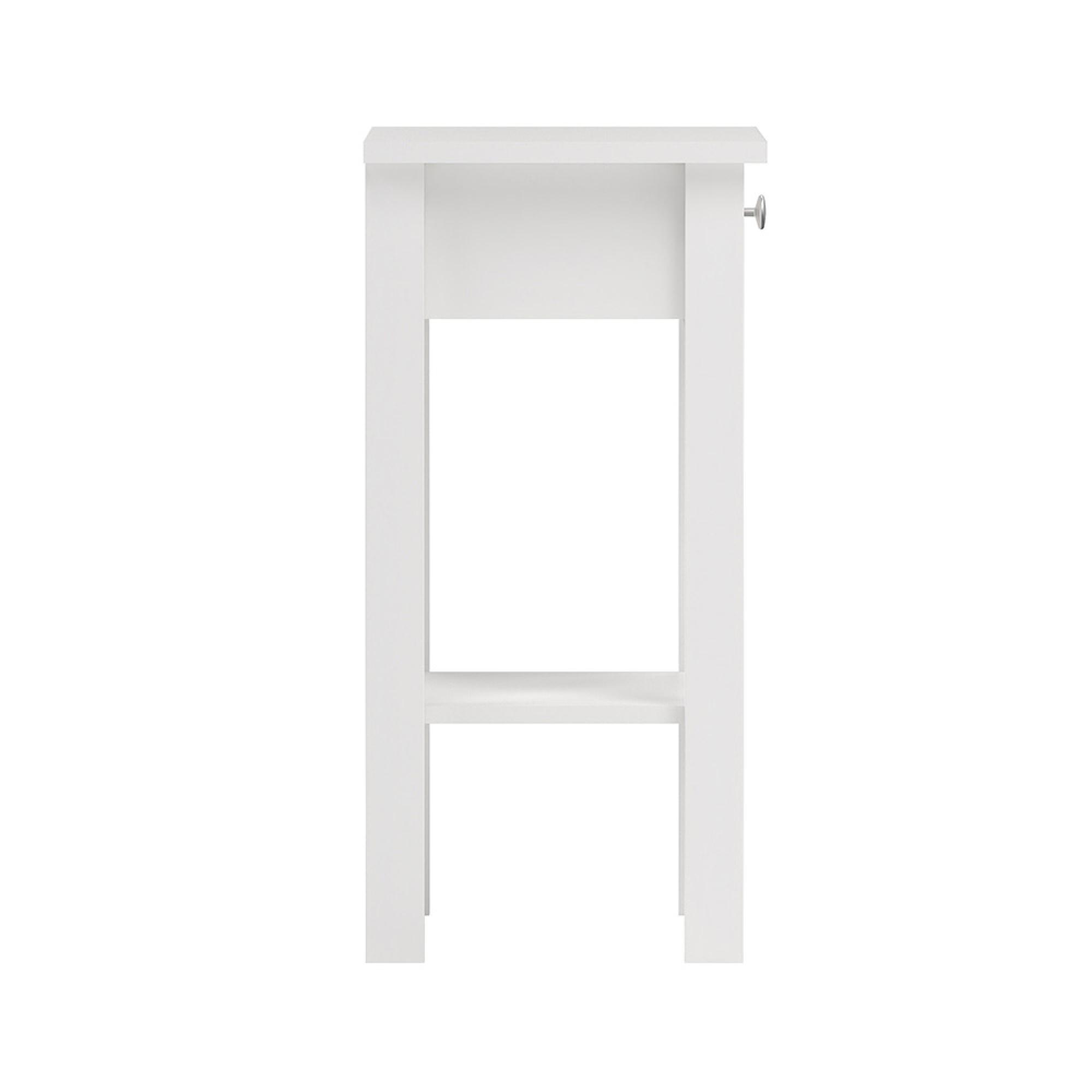 Madrid Bedside Table - 1 Drawer - White