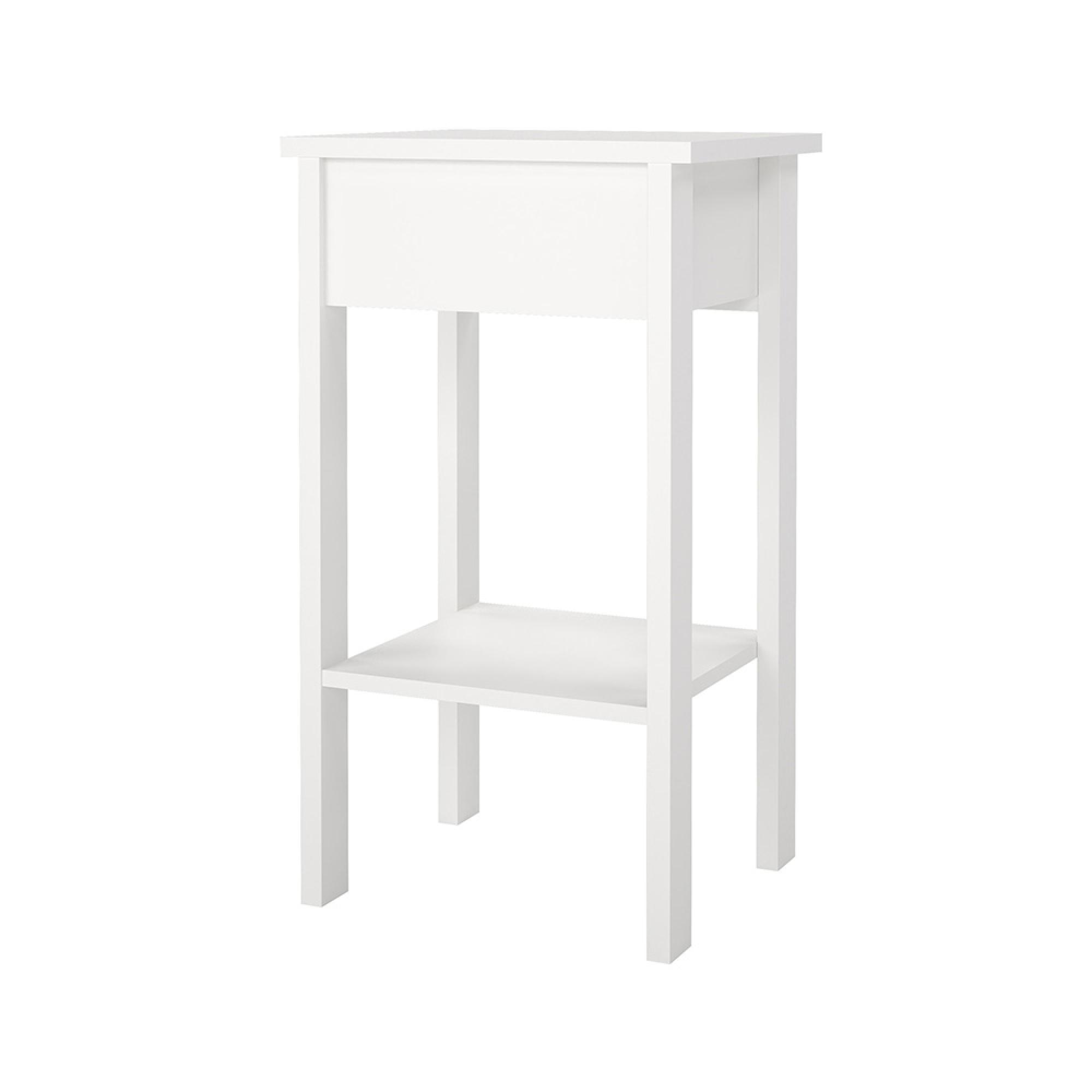 Madrid Bedside Table - 1 Drawer - White