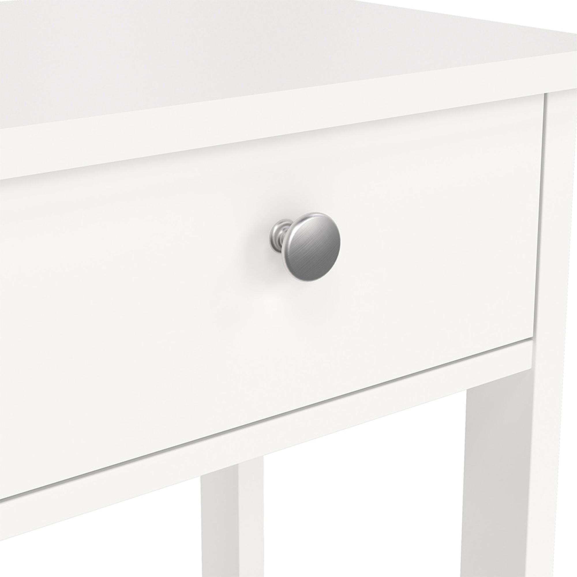 Madrid Bedside Table - 1 Drawer - White