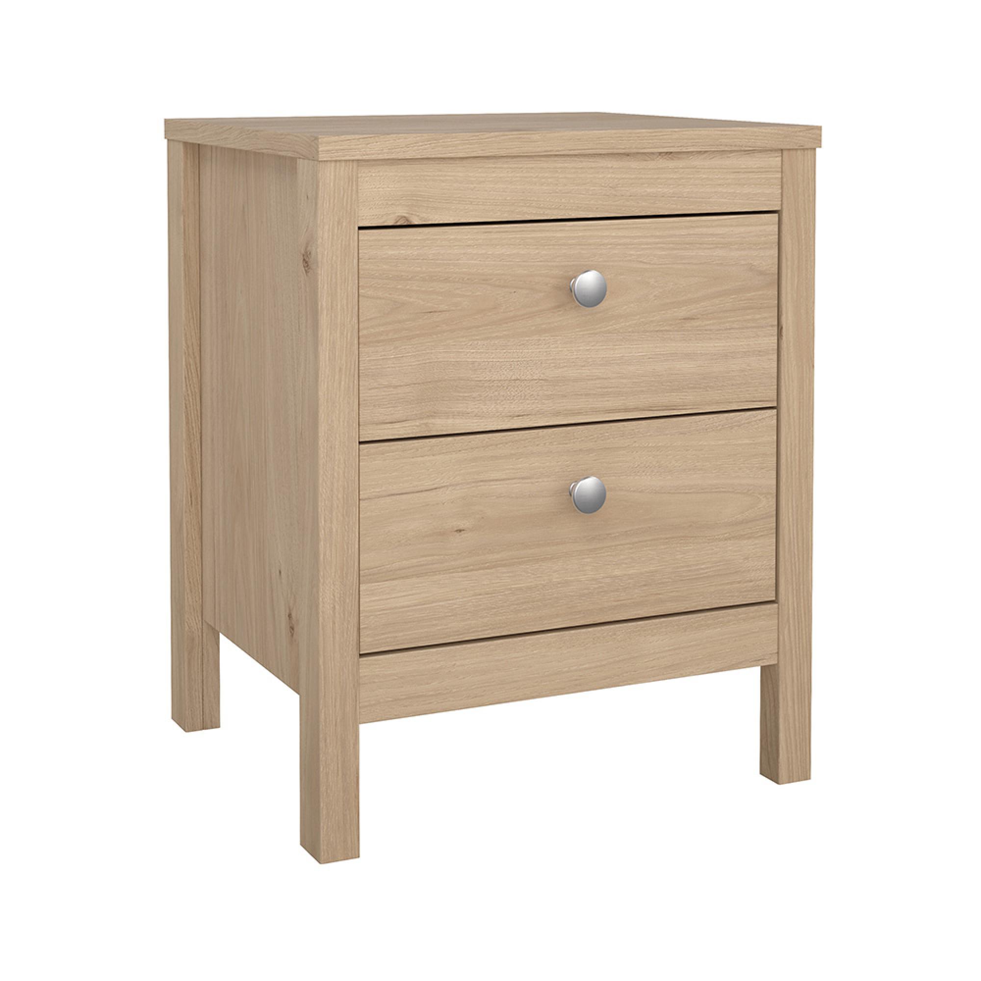Madrid Bedside Table - 2 Drawer - Jackson Hickory Oak
