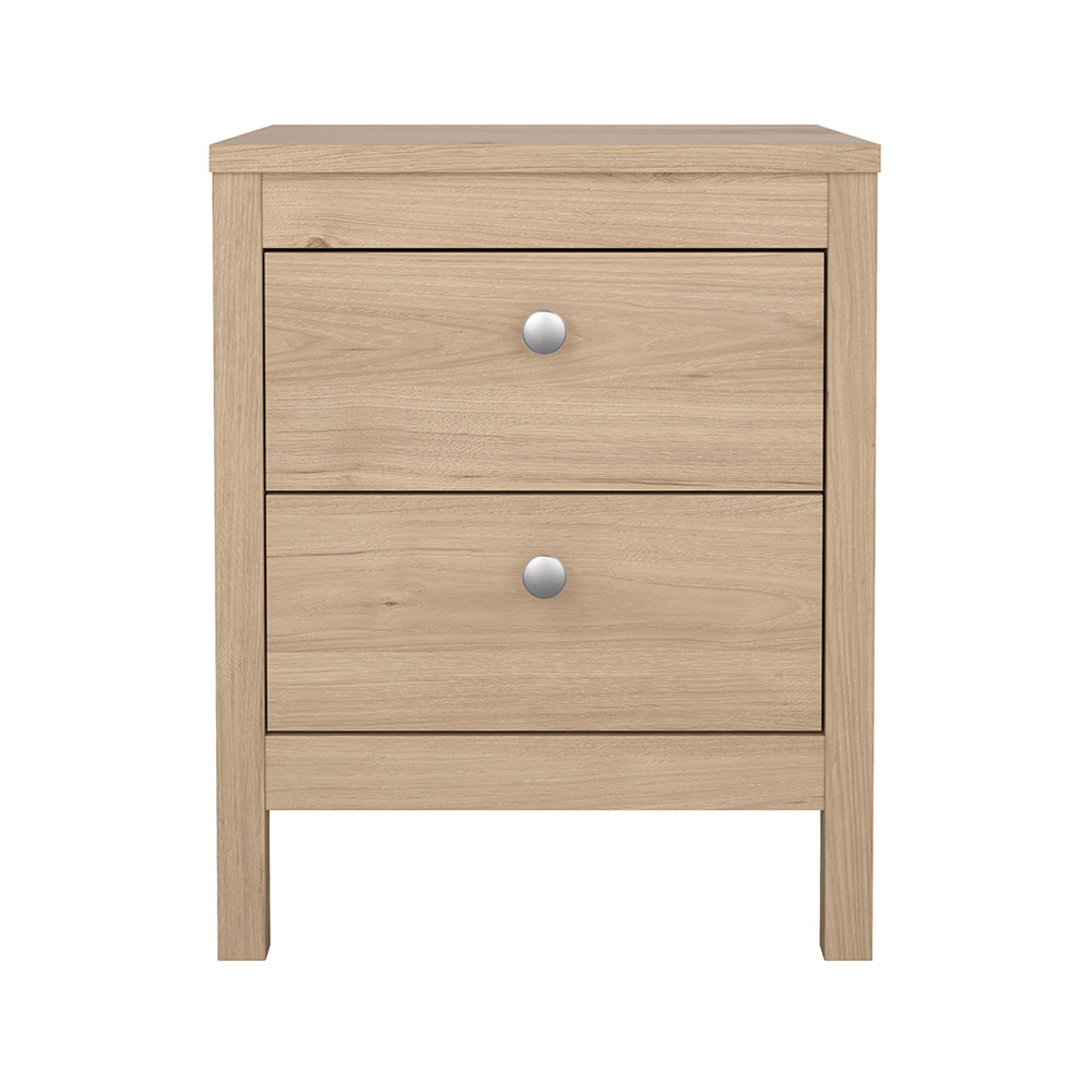 Madrid Bedside Table - 2 Drawer - Jackson Hickory Oak