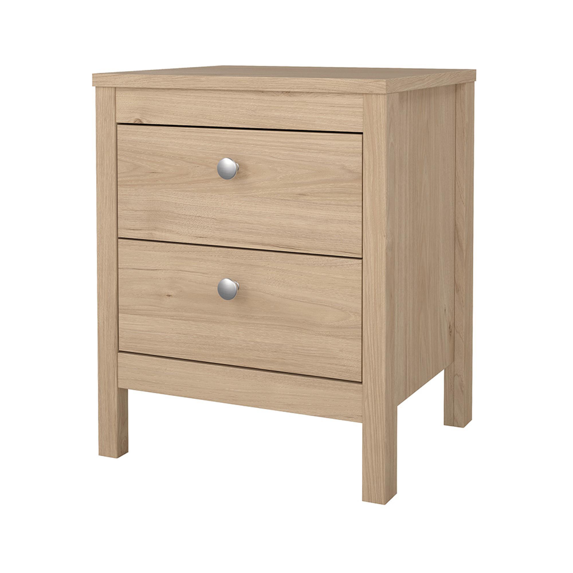 Madrid Bedside Table - 2 Drawer - Jackson Hickory Oak