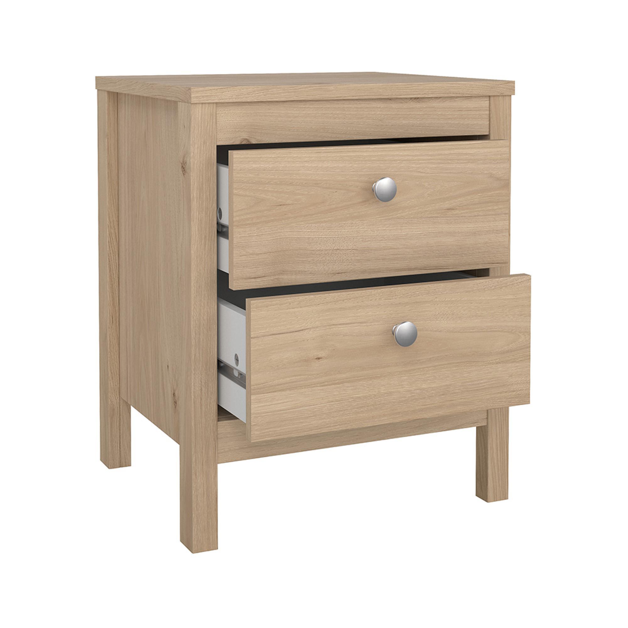 Madrid Bedside Table - 2 Drawer - Jackson Hickory Oak