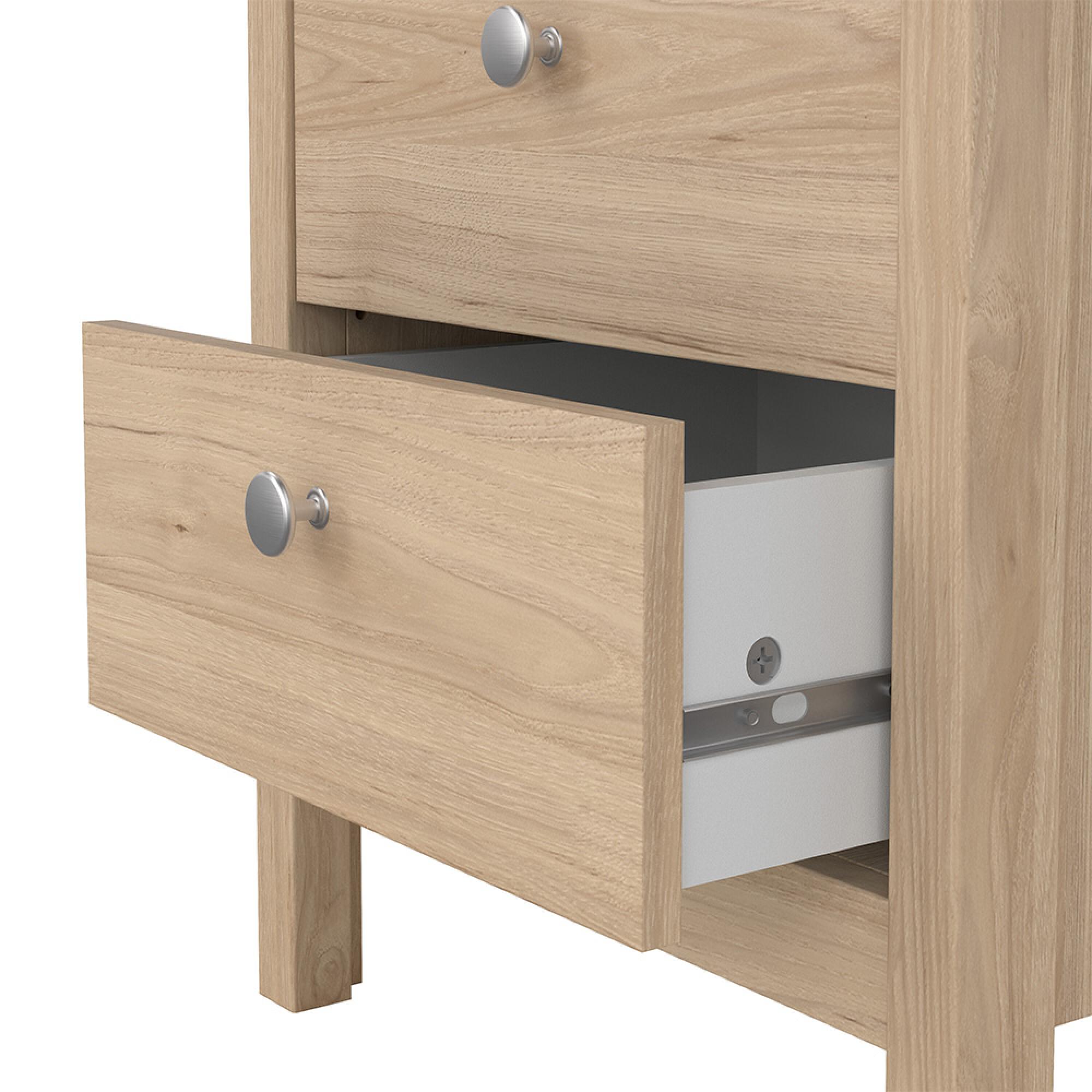 Madrid Bedside Table - 2 Drawer - Jackson Hickory Oak