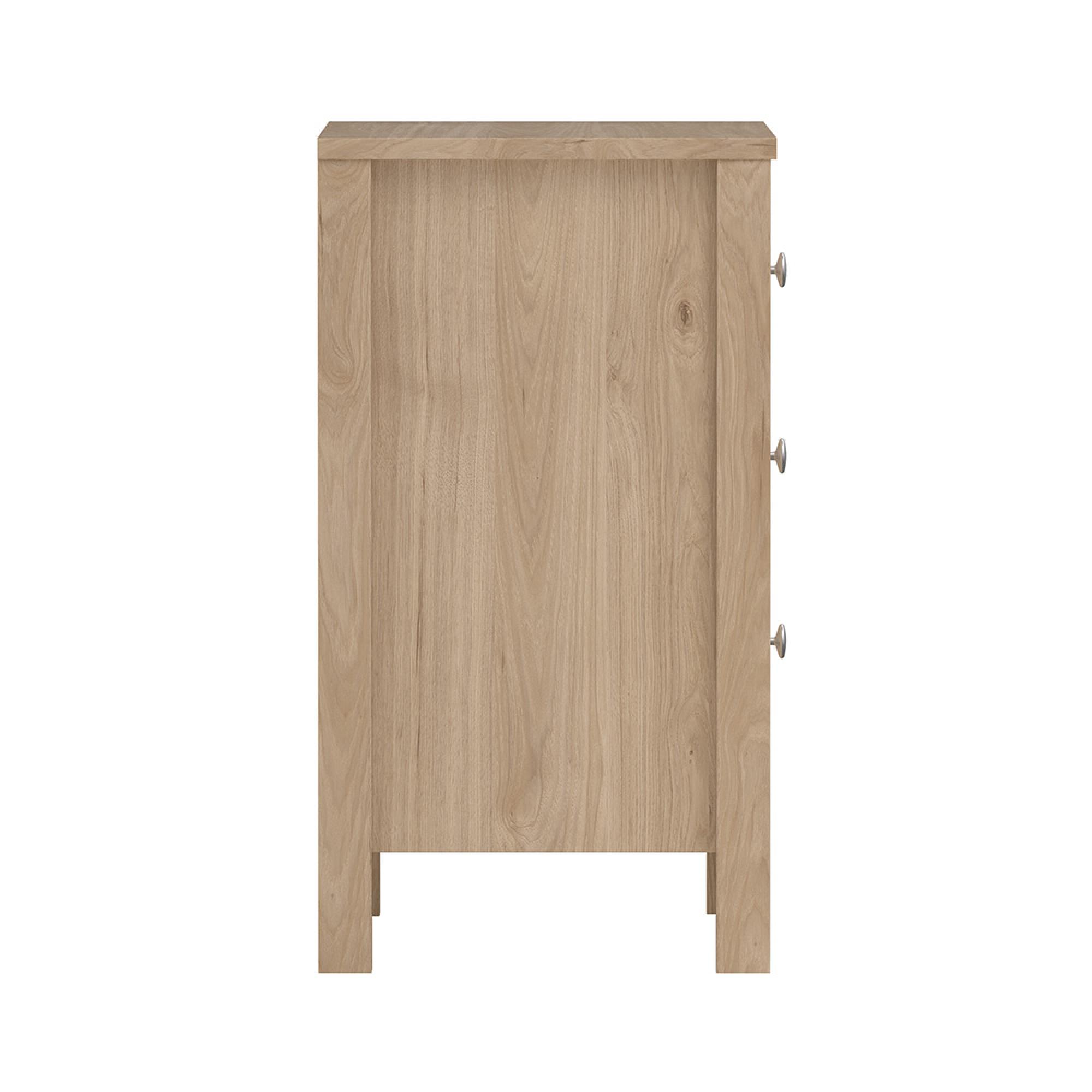 Madrid Bedside Table - 3 Drawer - Jackson Hickory Oak