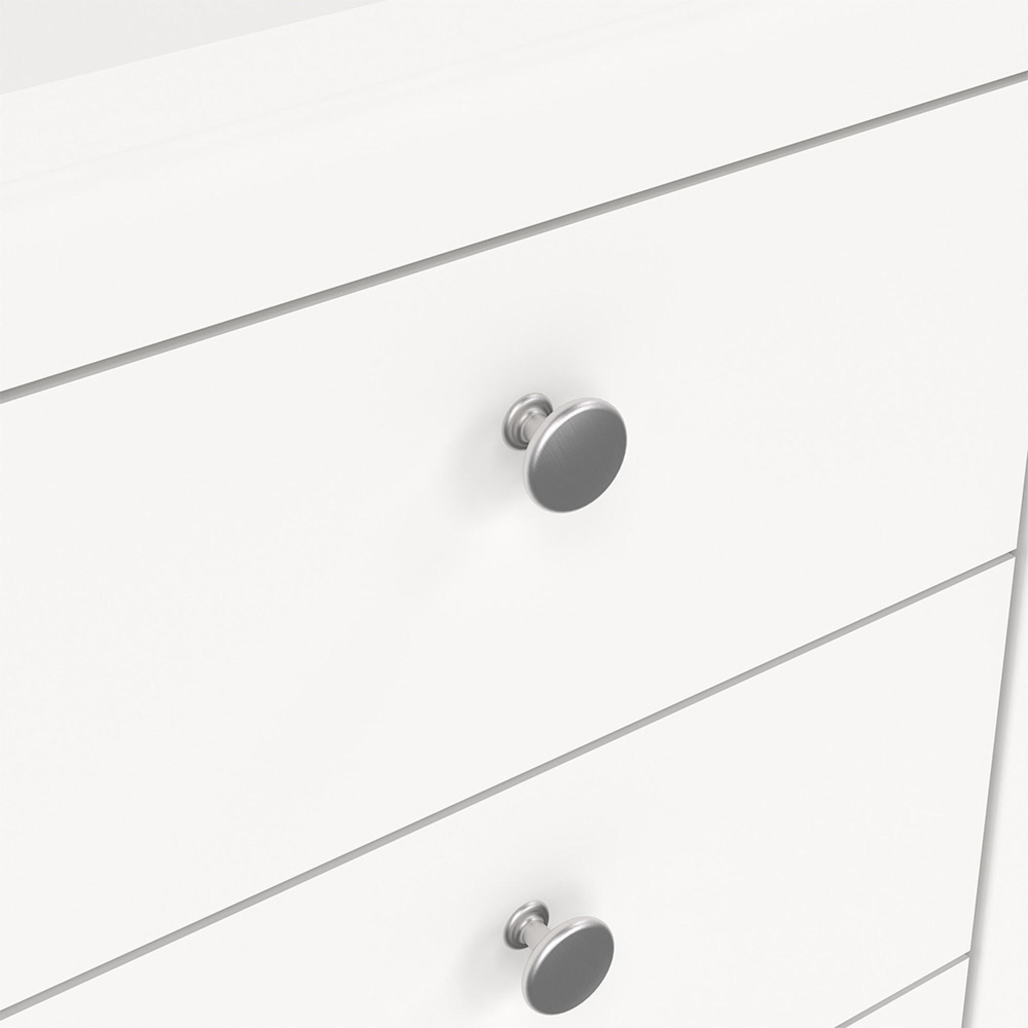 Madrid Bedside Table - 3 Drawer - White