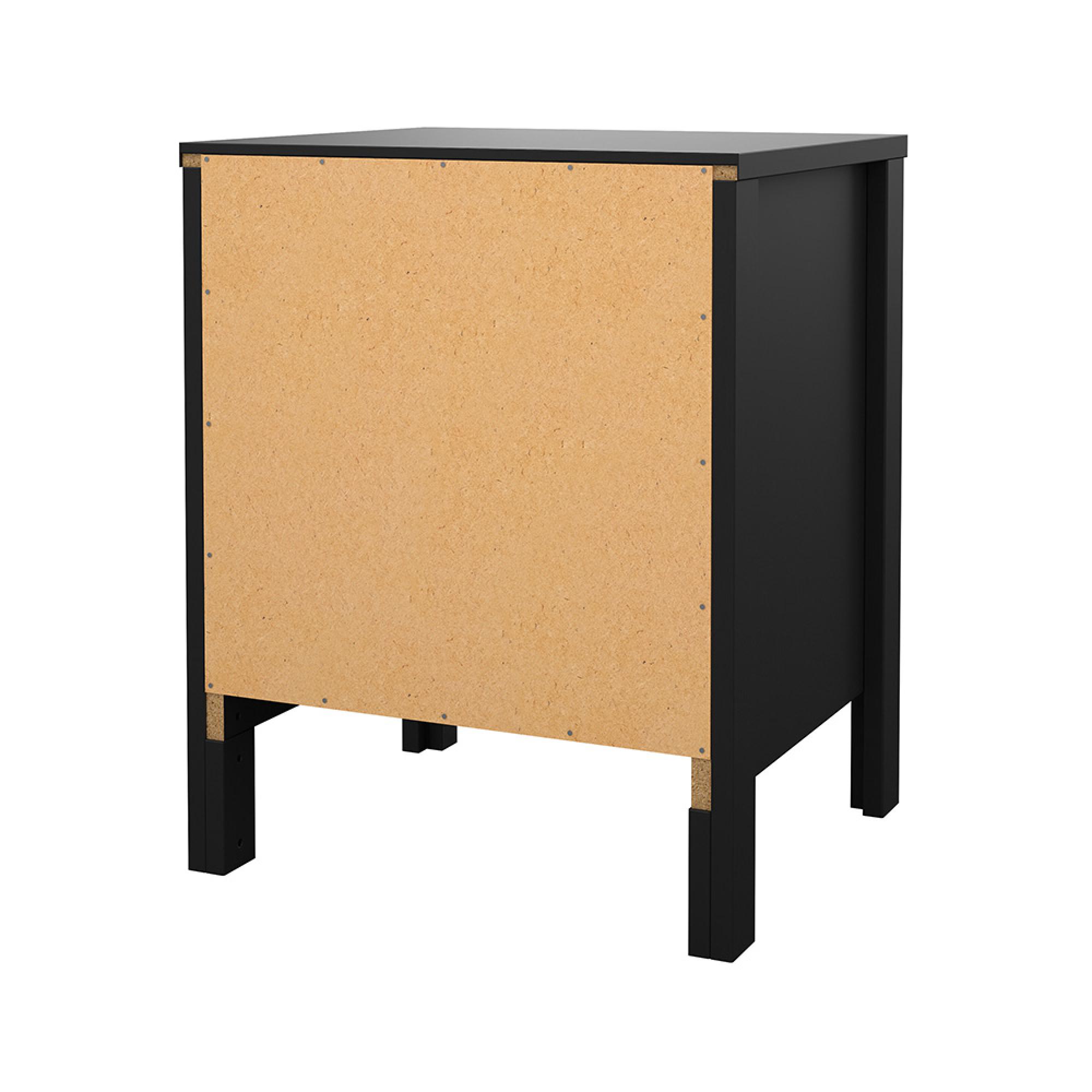 Madrid Bedside Cabinet - 2 Drawer - Black