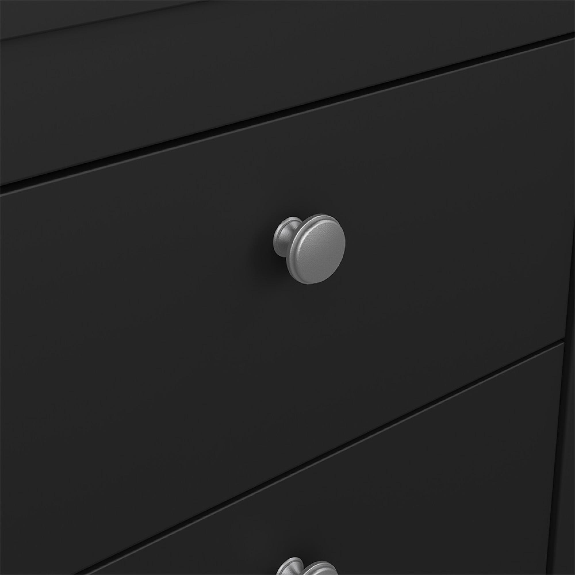 Madrid Bedside Cabinet - 2 Drawer - Black