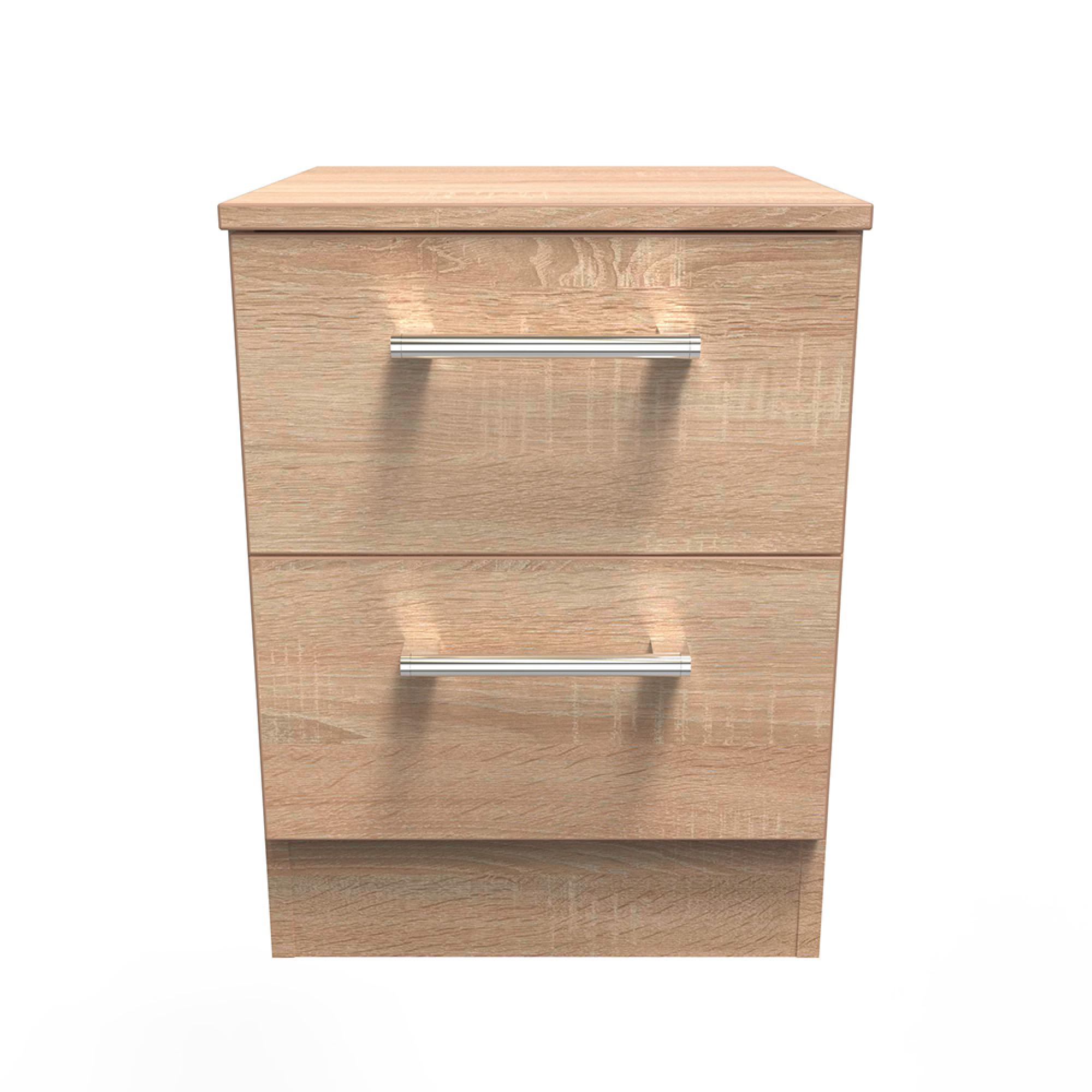 Devon Bedside Cabinet - 2 Drawer - Oak