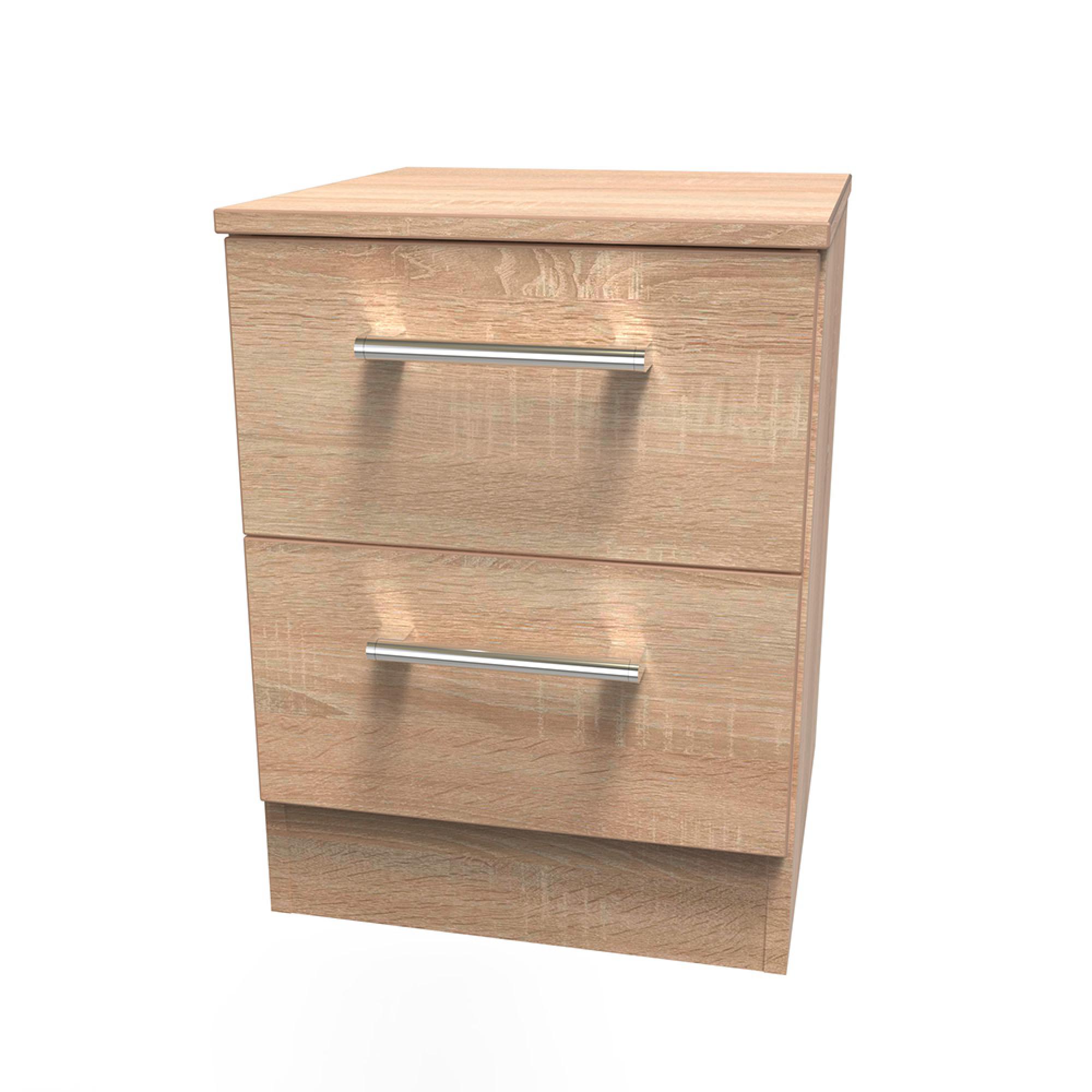 Devon Bedside Cabinet - 2 Drawer - Oak