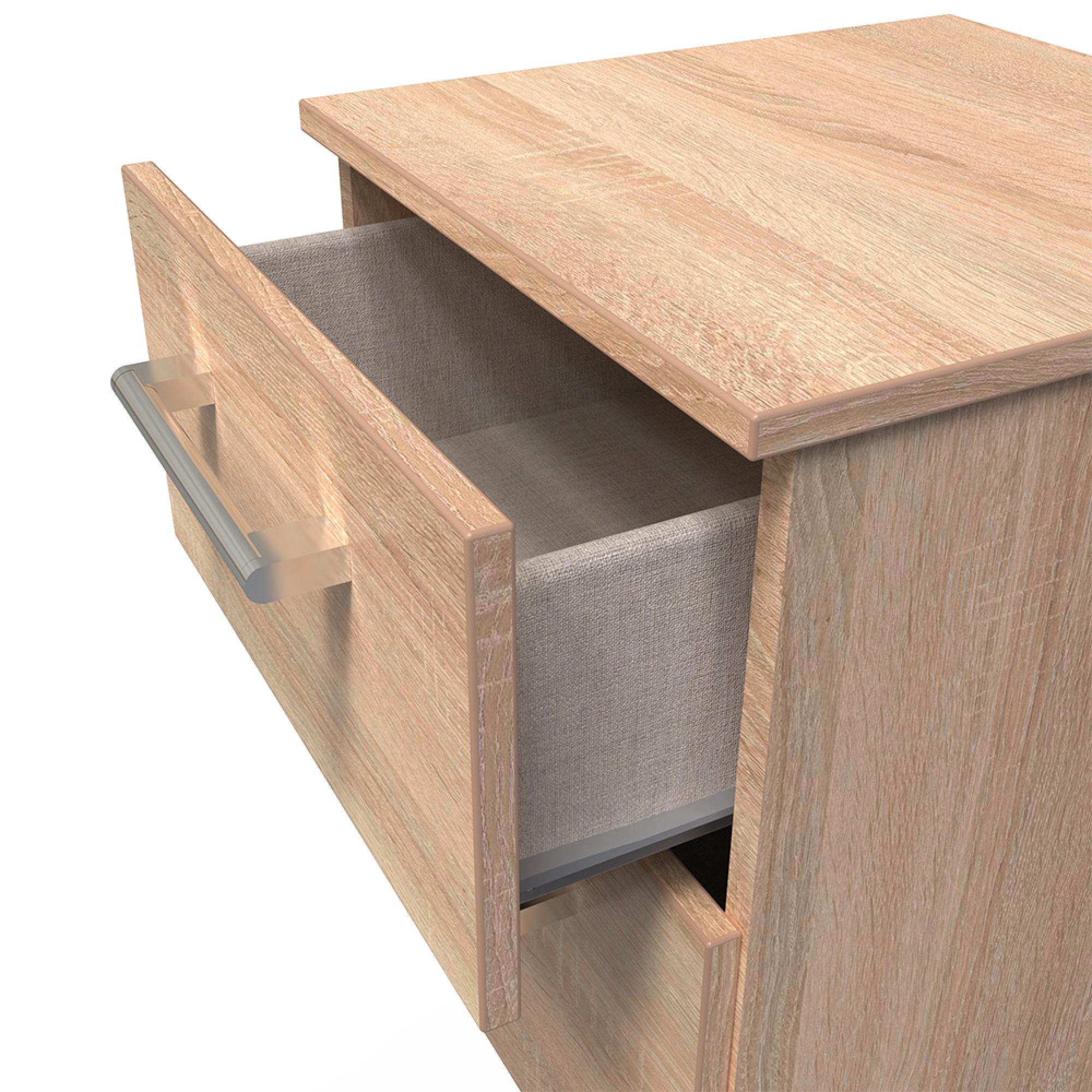 Devon Bedside Cabinet - 2 Drawer - Oak