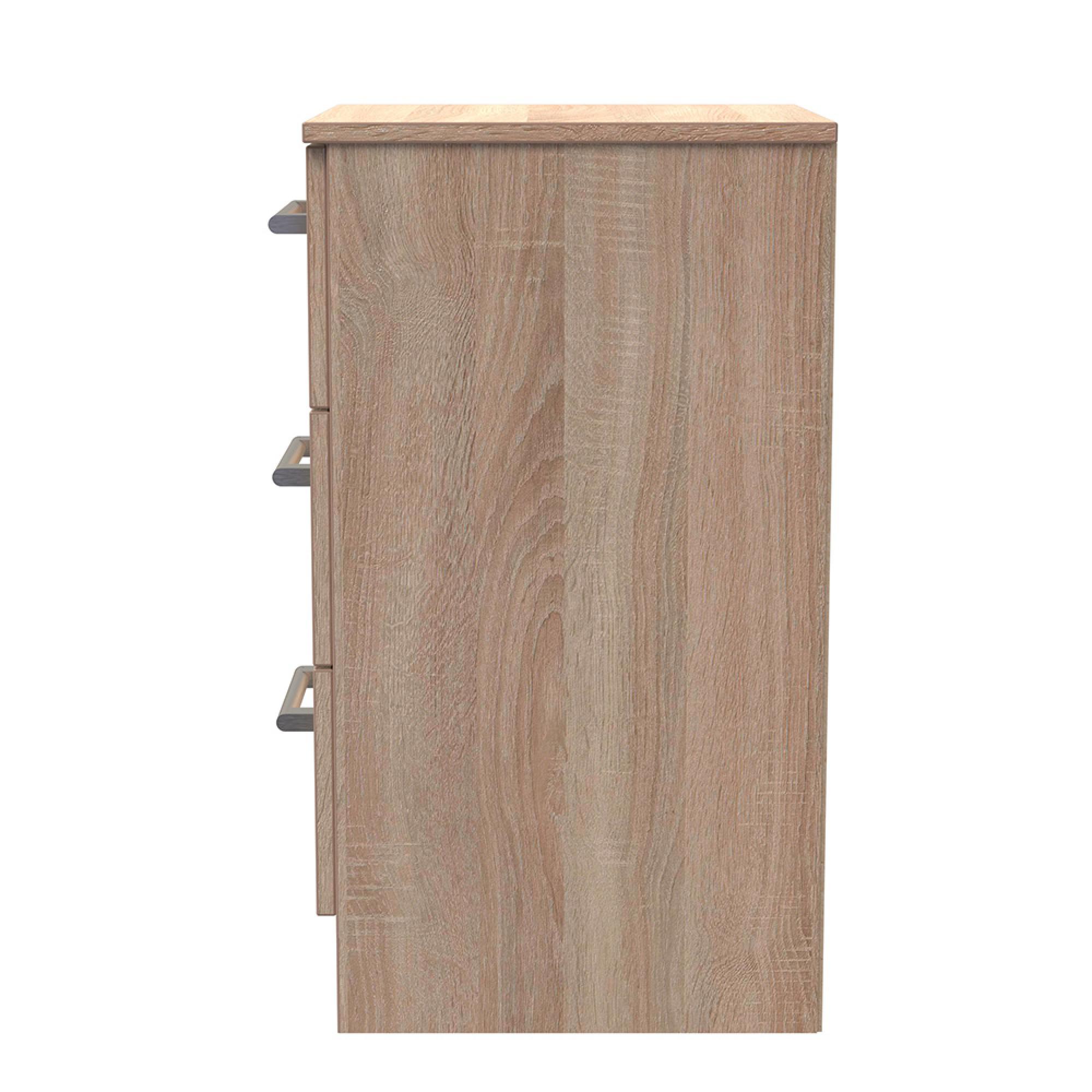 Devon Bedside Cabinet - 3 Drawer - Oak