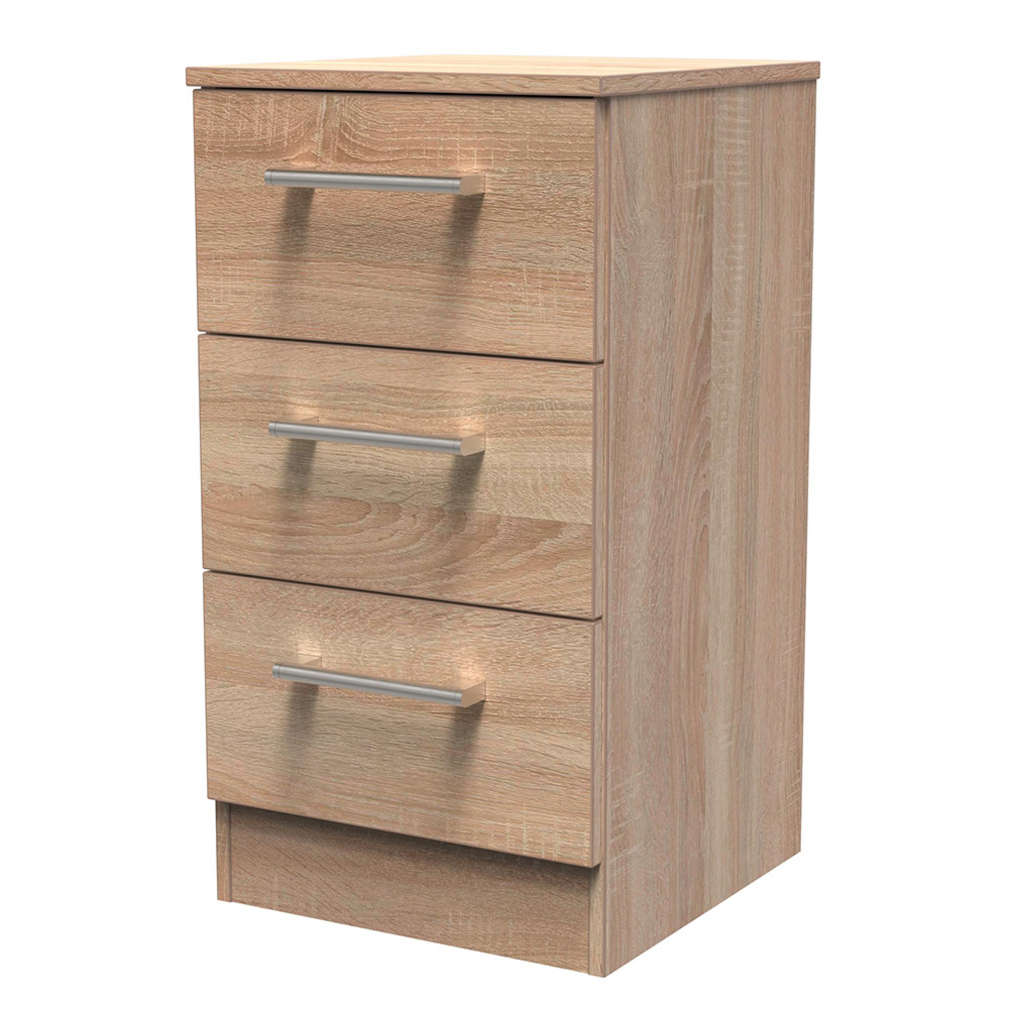 Devon Bedside Cabinet - 3 Drawer - Oak