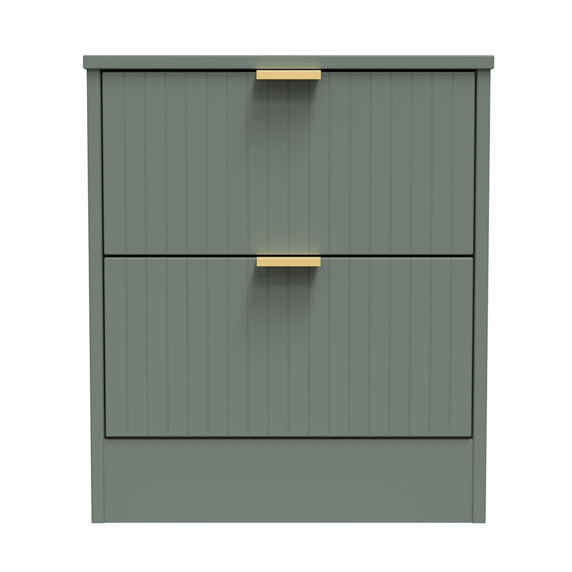 Nashville Bedside Cabinet - Midi - 2 Drawer - Green