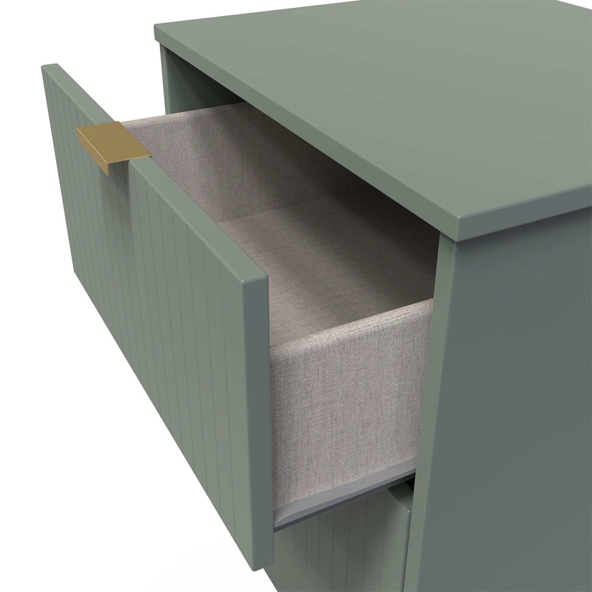 Nashville Bedside Cabinet - Midi - 2 Drawer - Green