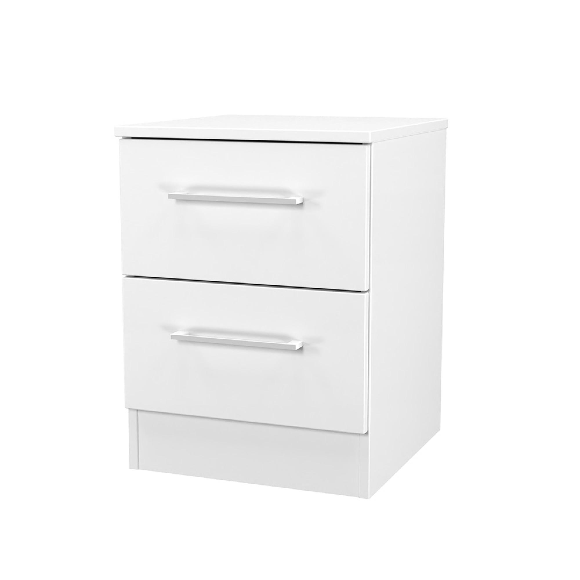 Worcester Bedside Cabinet - 2 Drawer - White