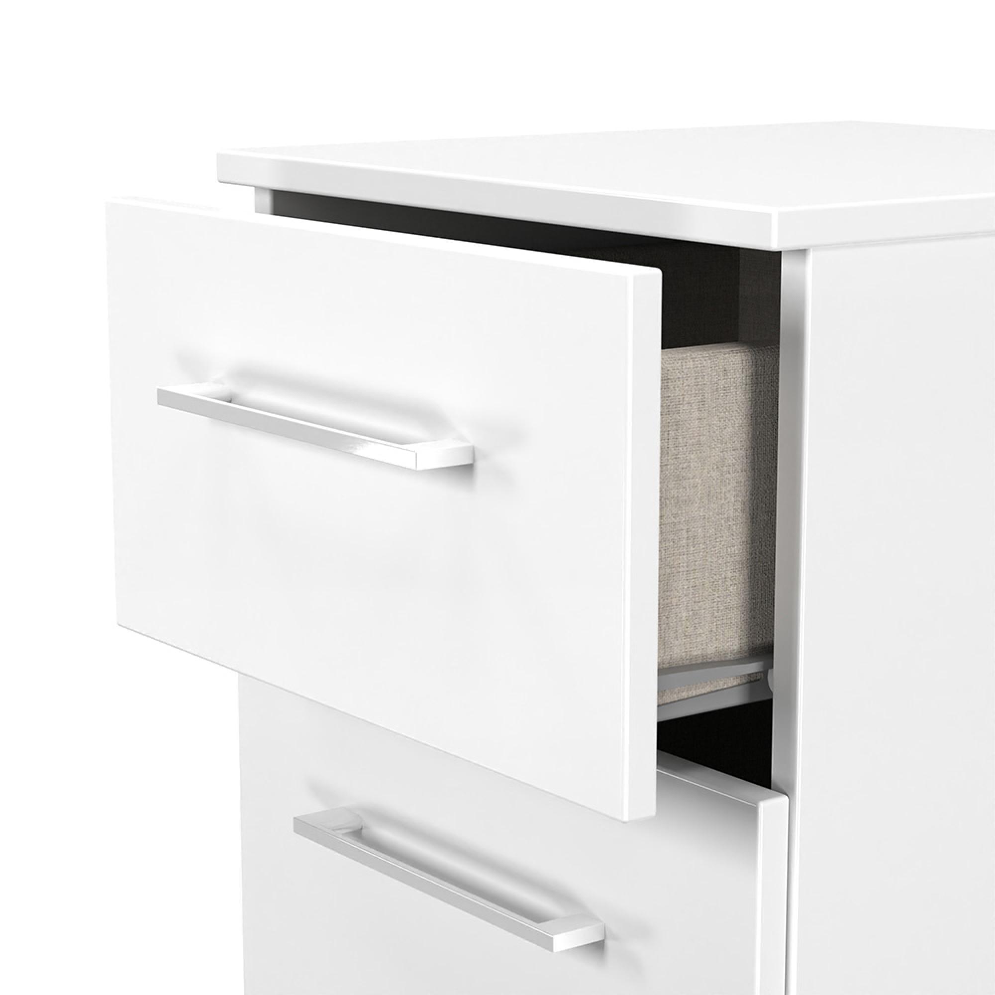 Worcester Bedside Cabinet - 2 Drawer - White