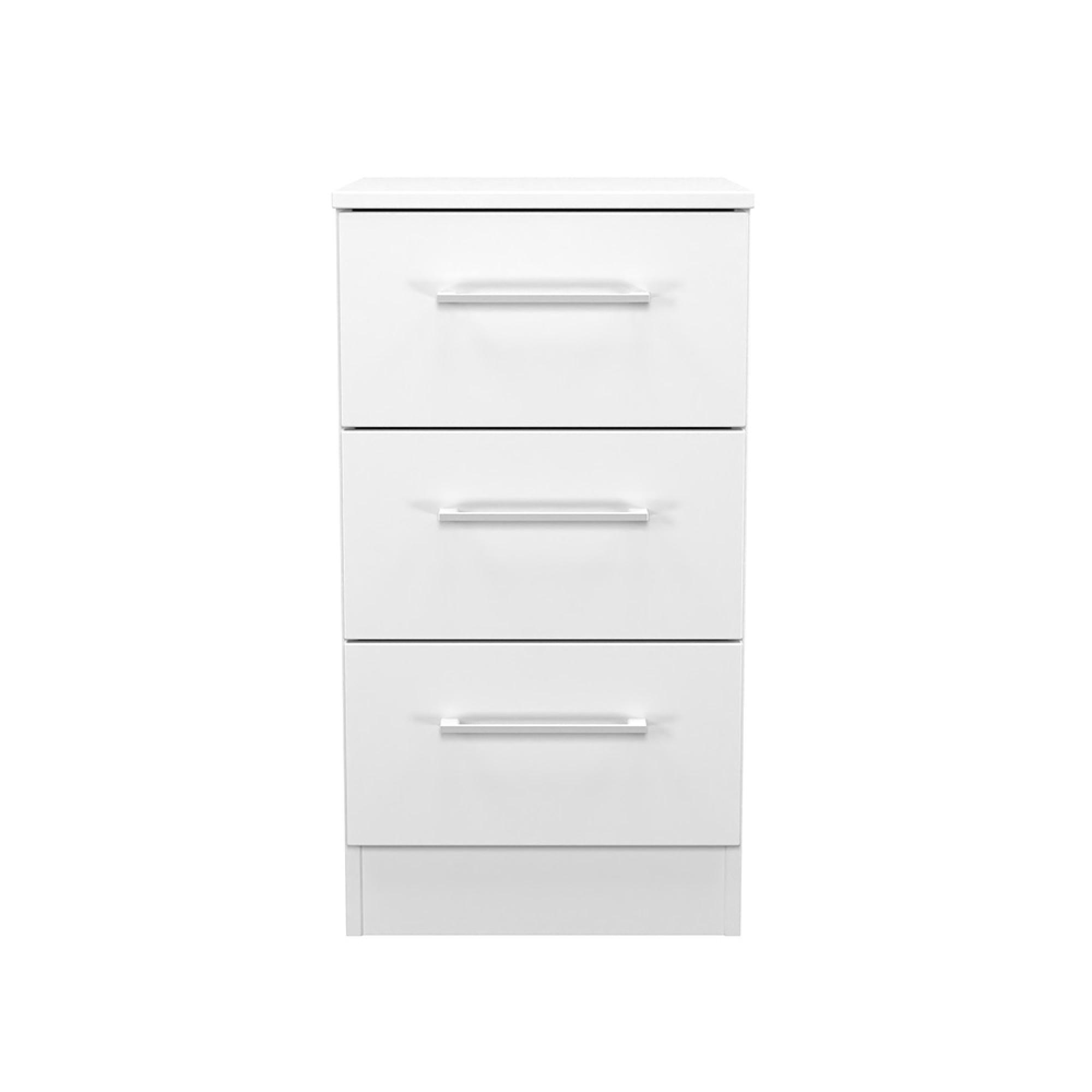 Worcester Bedside Cabinet - 3 Drawer - White