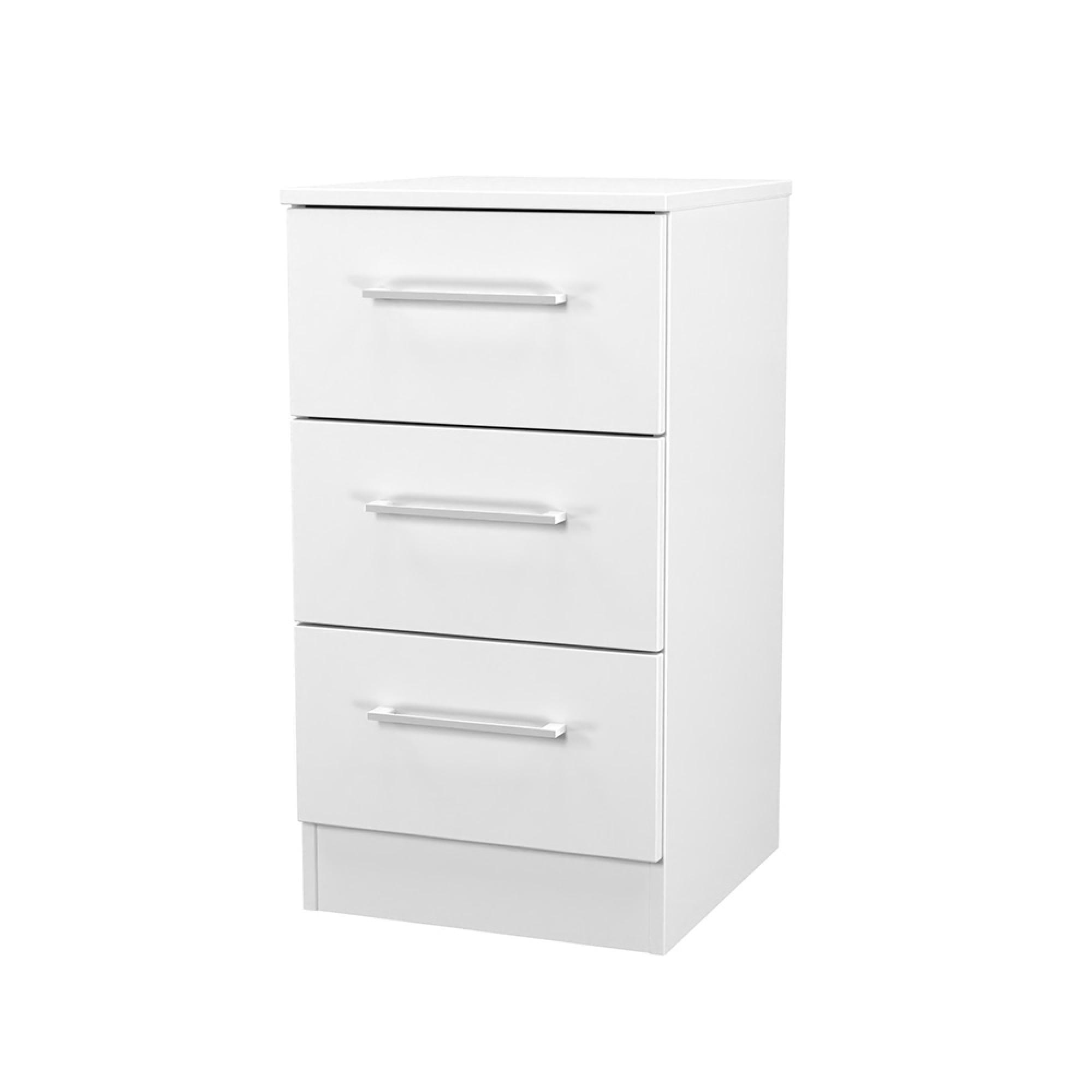 Worcester Bedside Cabinet - 3 Drawer - White