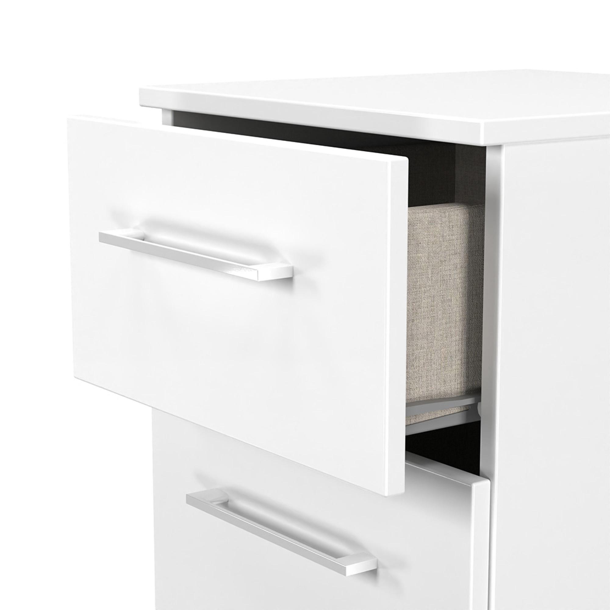 Worcester Bedside Cabinet - 3 Drawer - White