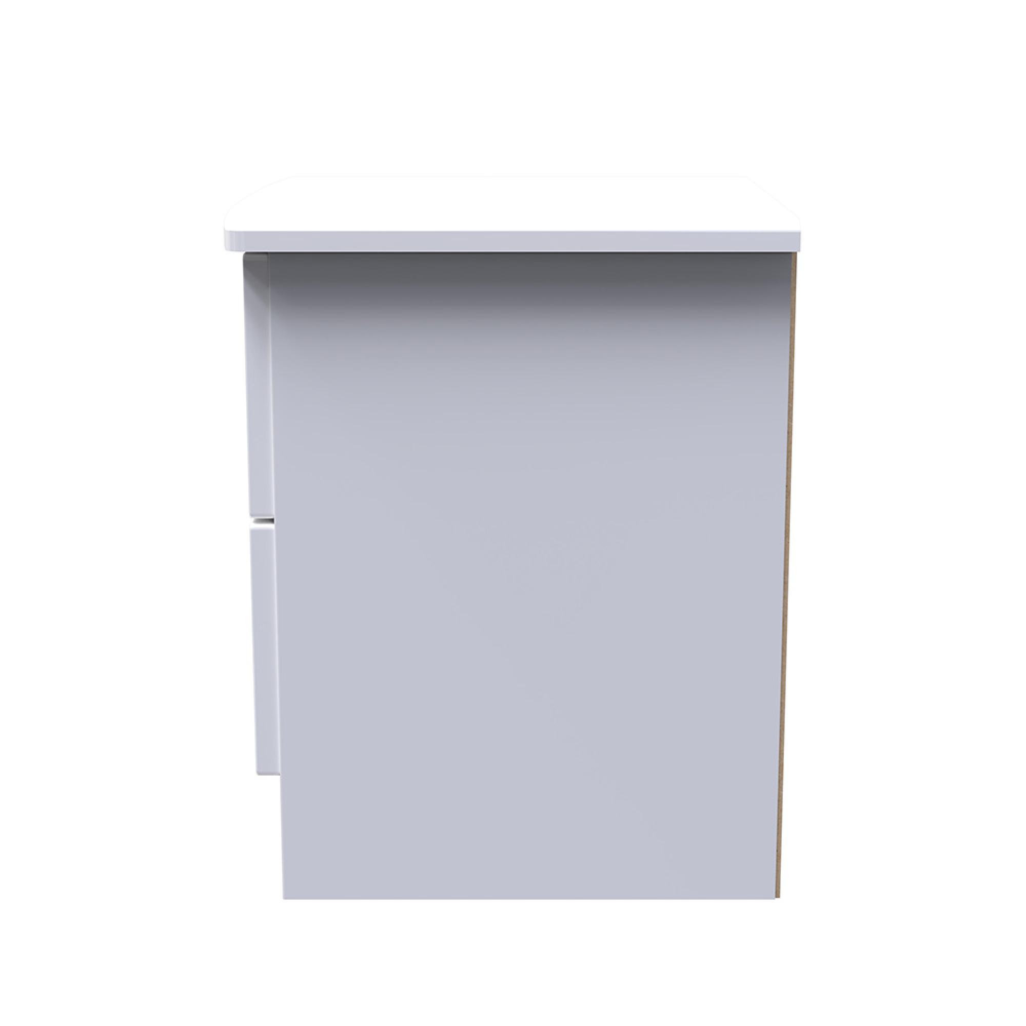 Camden Bedside Cabinet - 2 Drawer - White Gloss