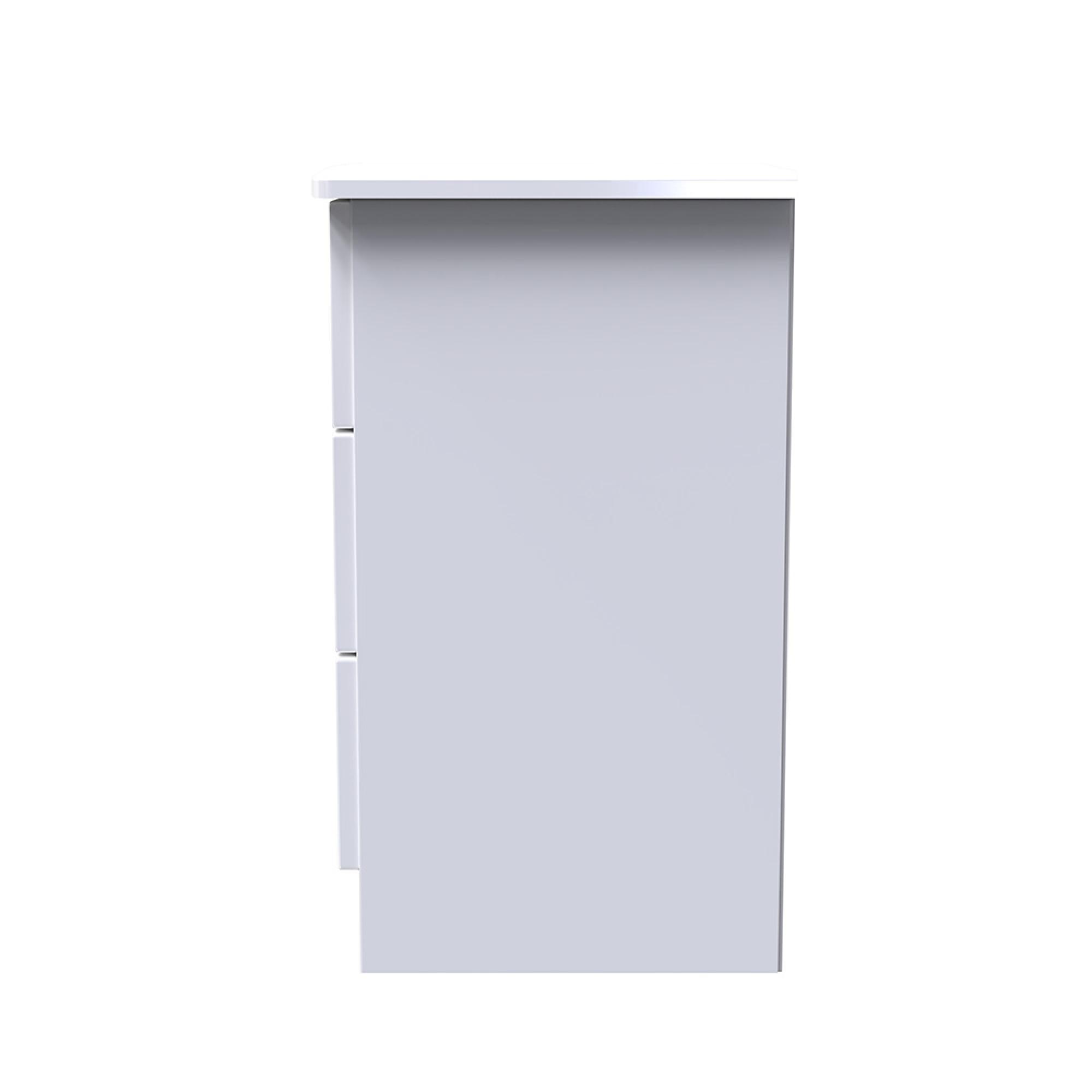 Camden Bedside Cabinet - 3 Drawer - White Gloss