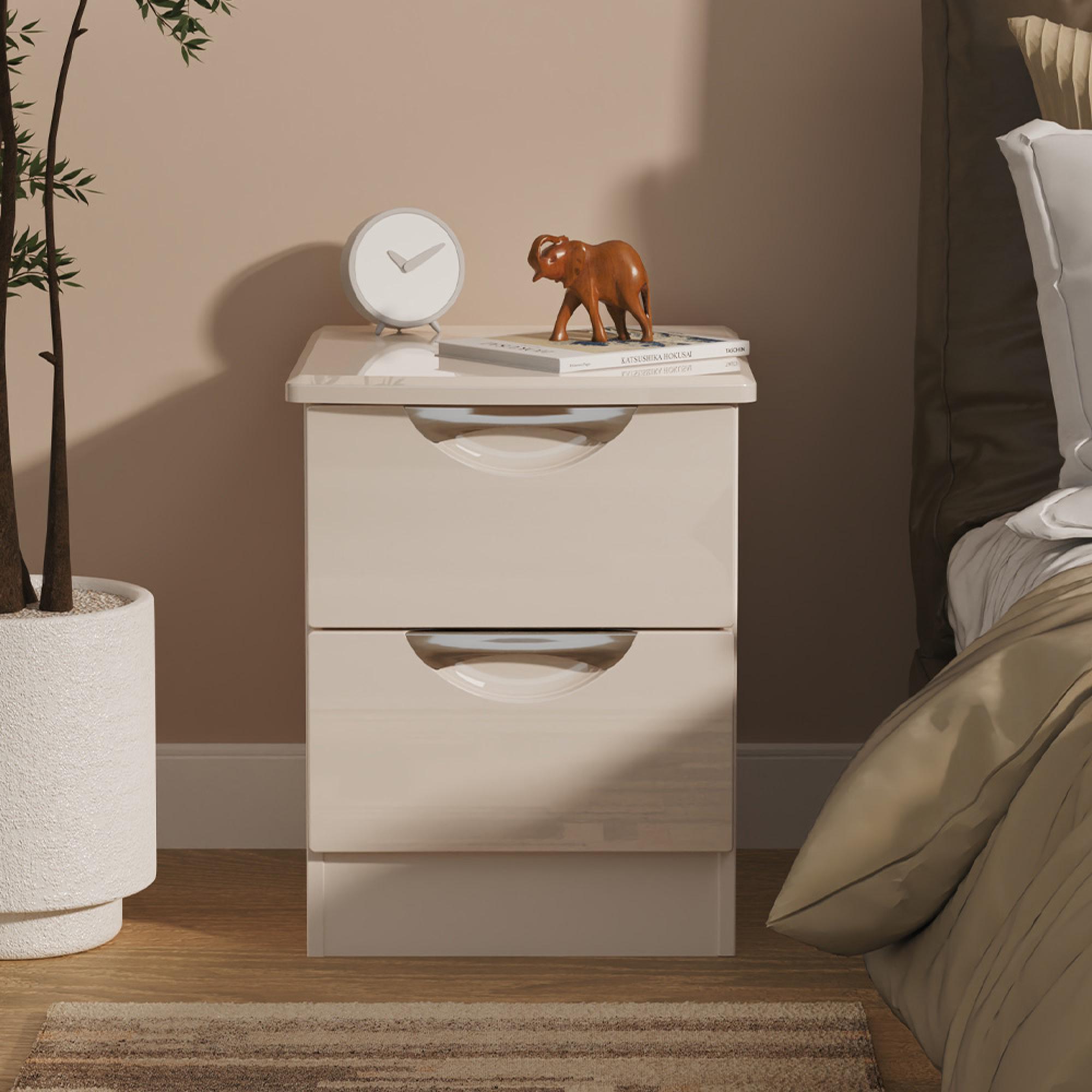 Camden Bedside Cabinet - 2 Drawer - Cashmere