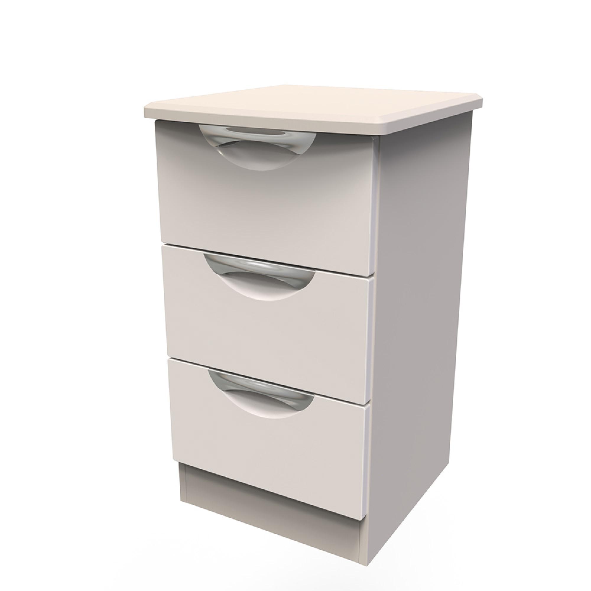 Camden Bedside Cabinet - 3 Drawer - Cashmere