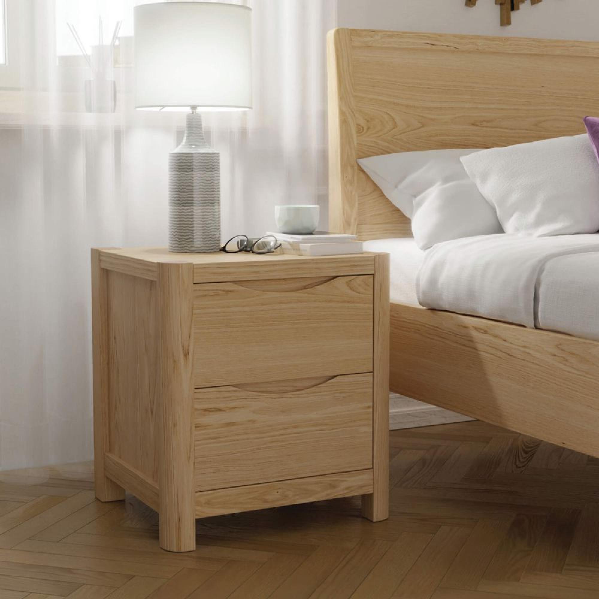 Stockholm Bedside Table - 2 Drawer - Oak
