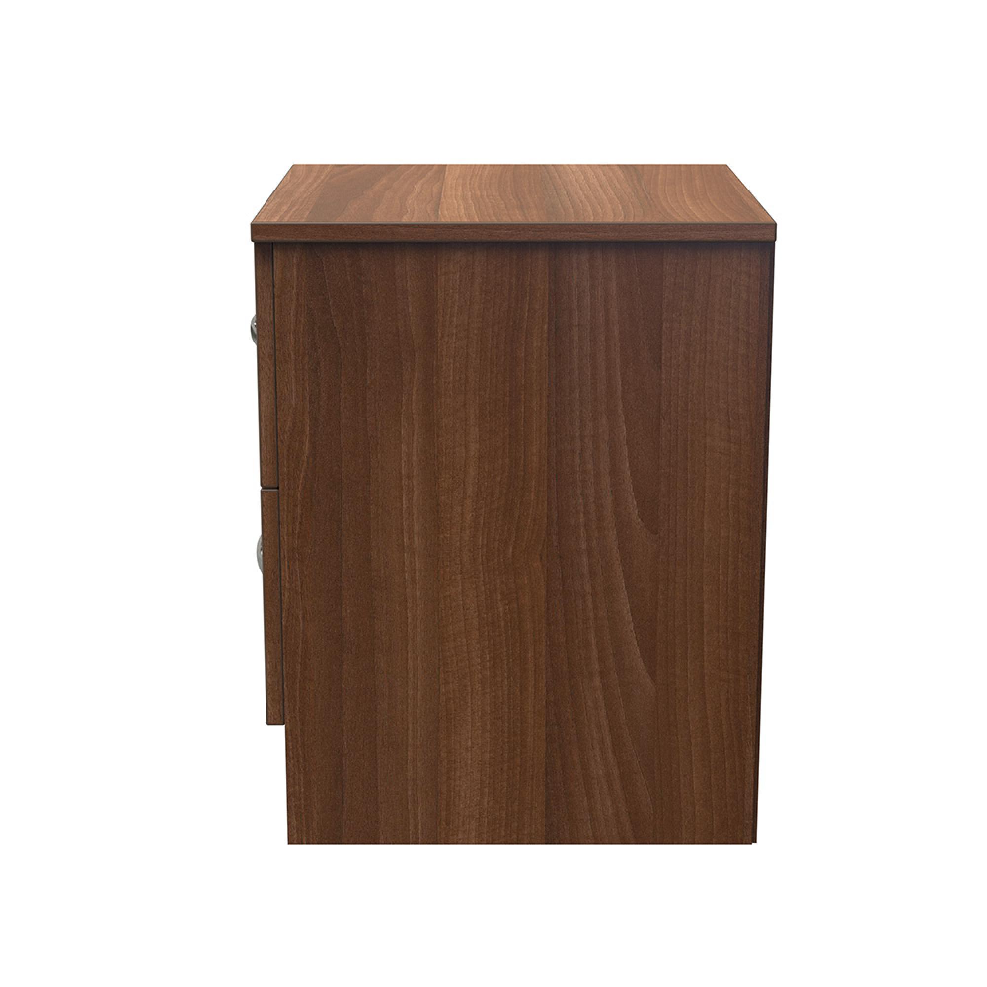 Avon Bedside Cabinet - 2 Drawer - Walnut