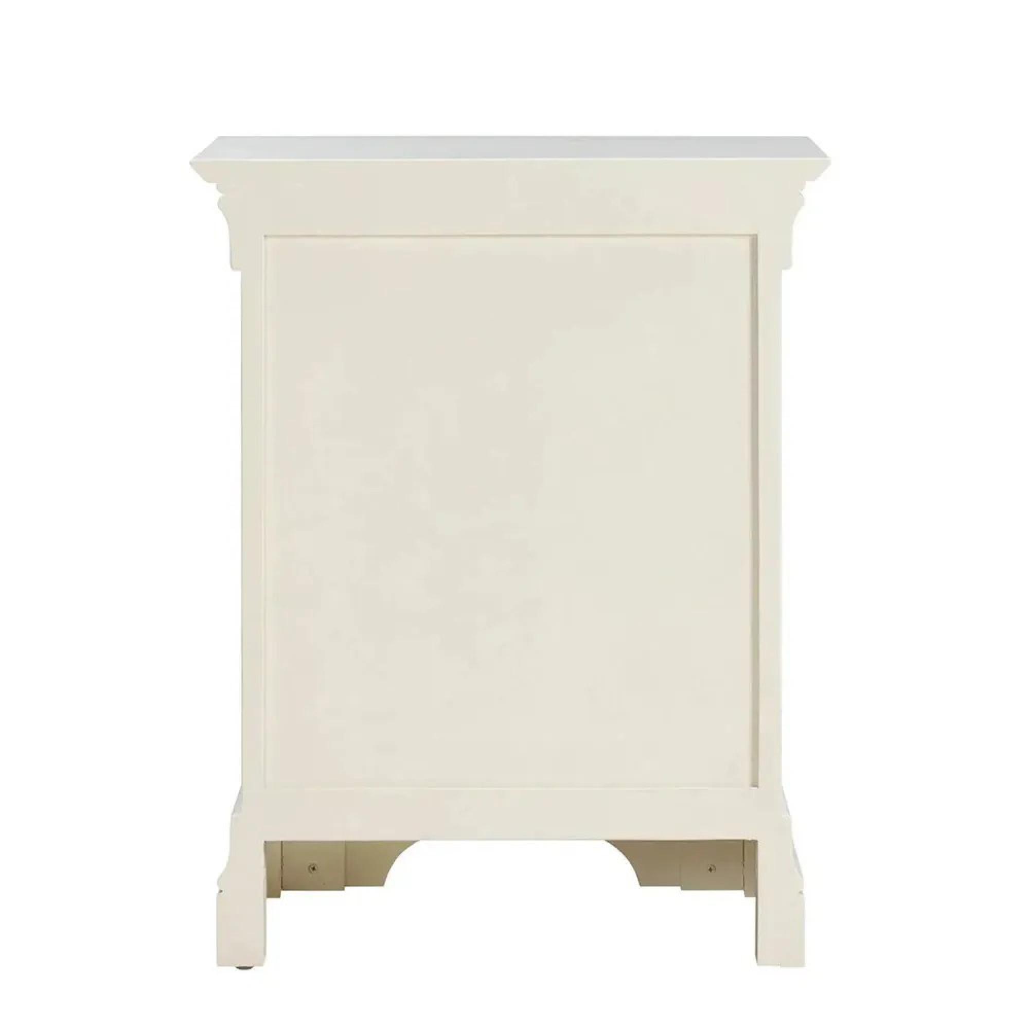 Paisley Bedside Cabinet - 3 Drawer - Cream Painted