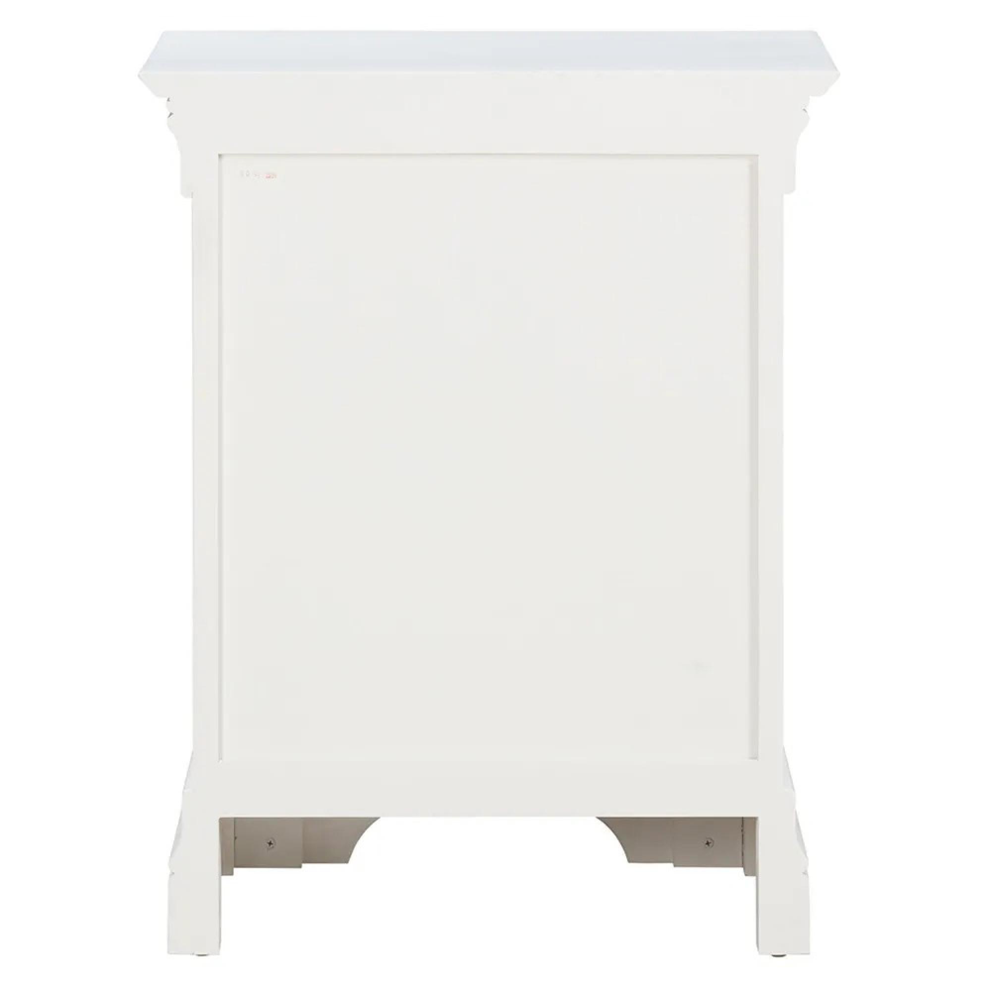 Paisley Bedside Cabinet - 3 Drawer - White Painted