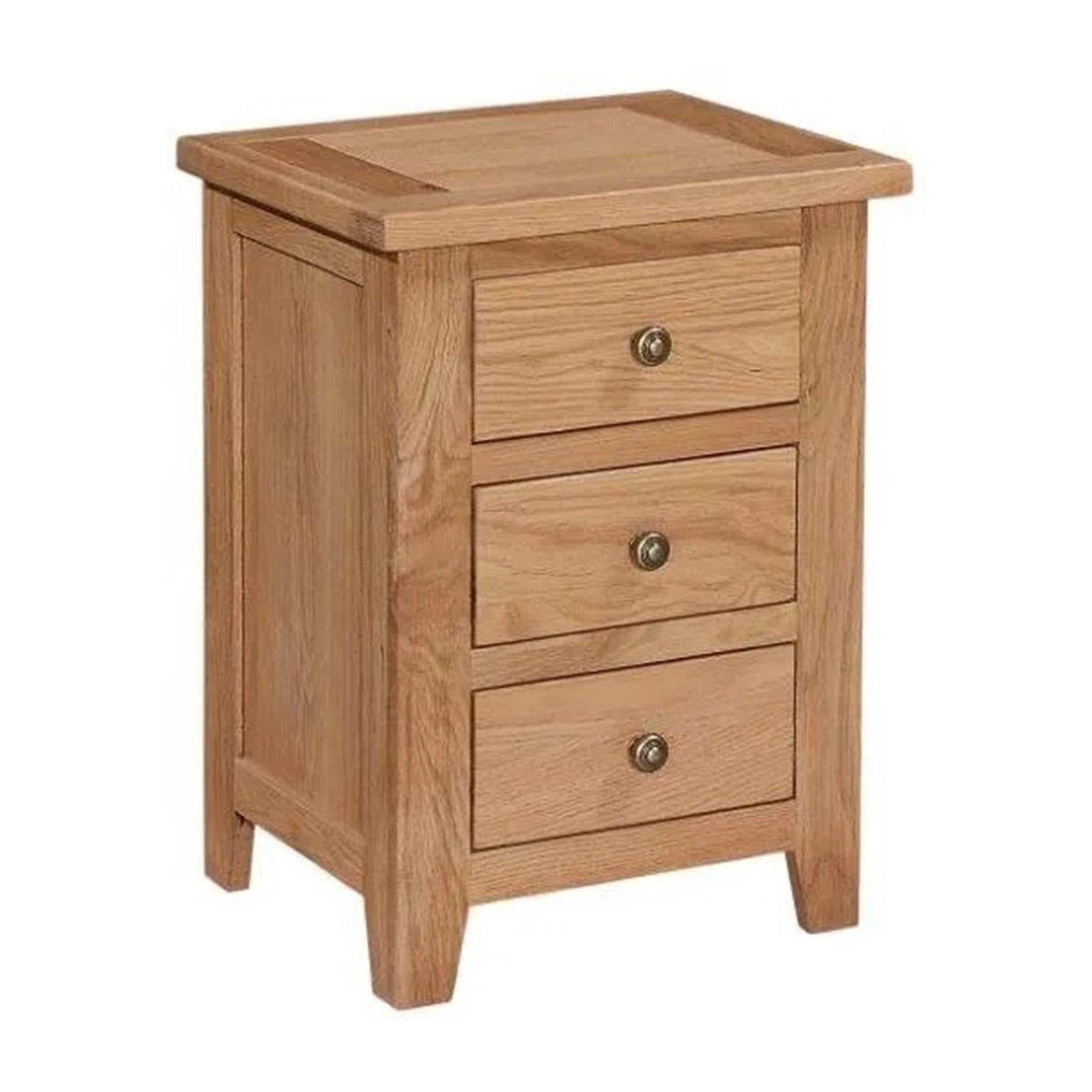 Appleby Bedside Table - 3 Drawer - Narrow - Petite Oak