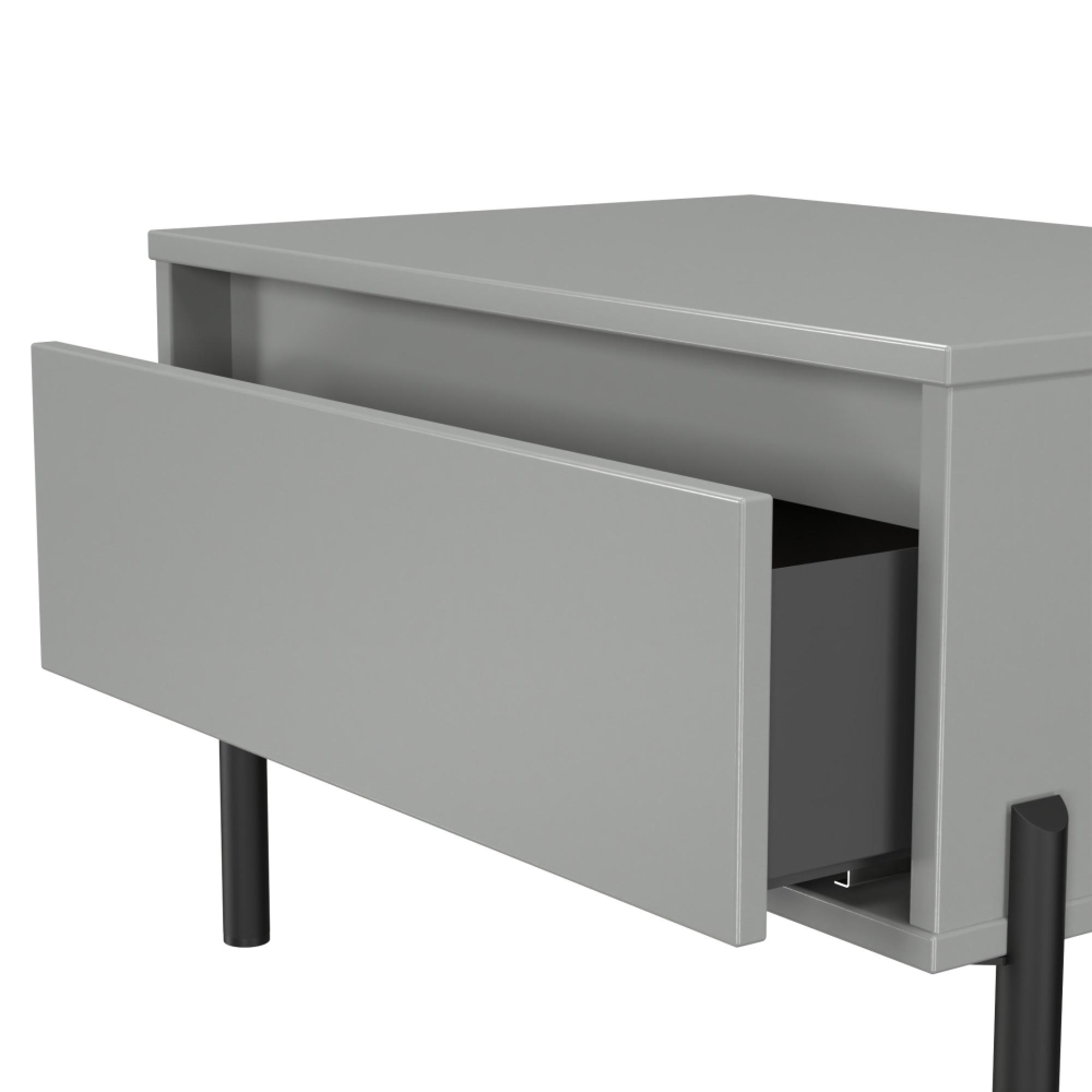Leona Bedside Table - 1 Drawer - Midi - Dusk Grey