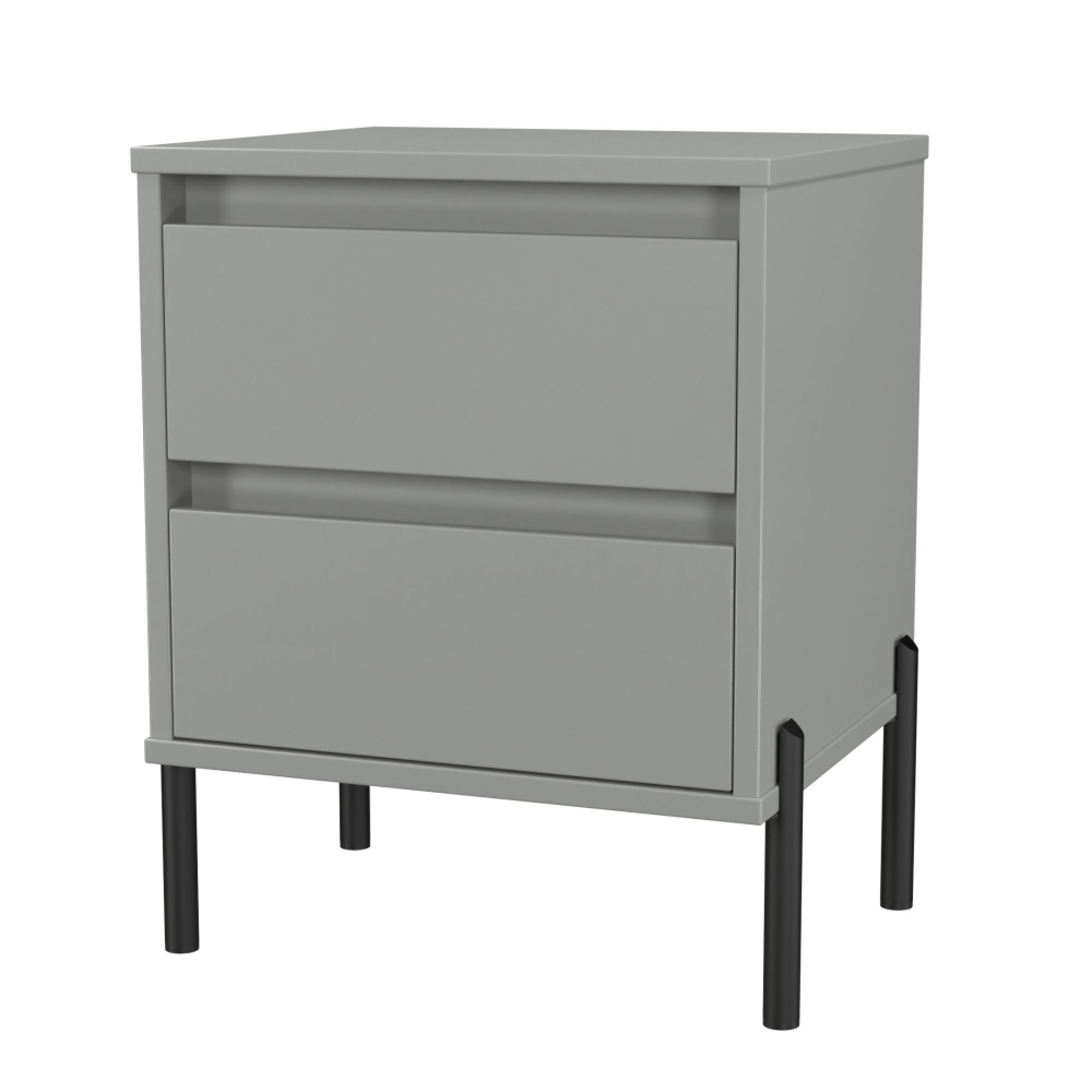 Leona Bedside Cabinet - 2 Drawer - Dusk Grey