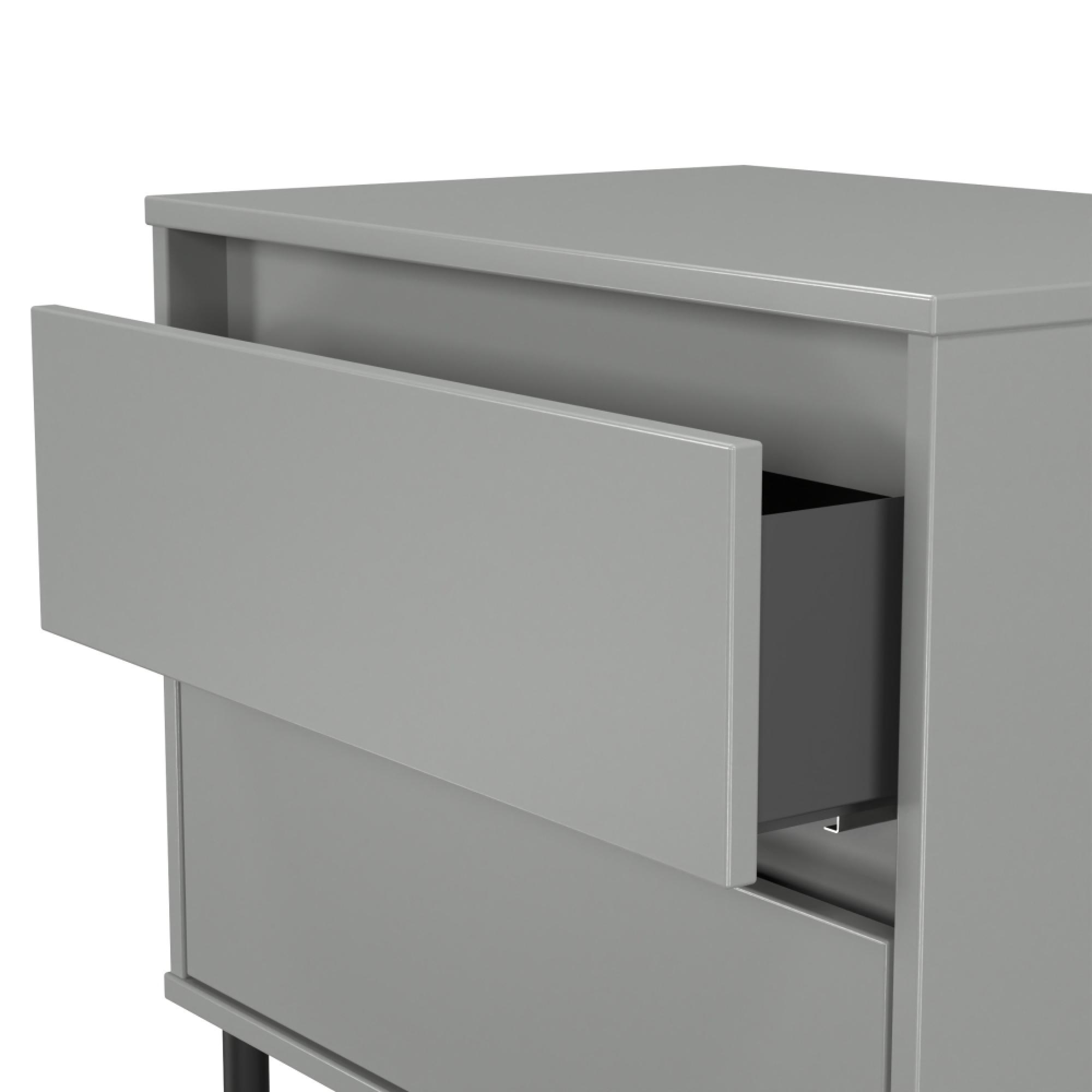Leona Bedside Cabinet - 2 Drawer - Midi - Dusk Grey