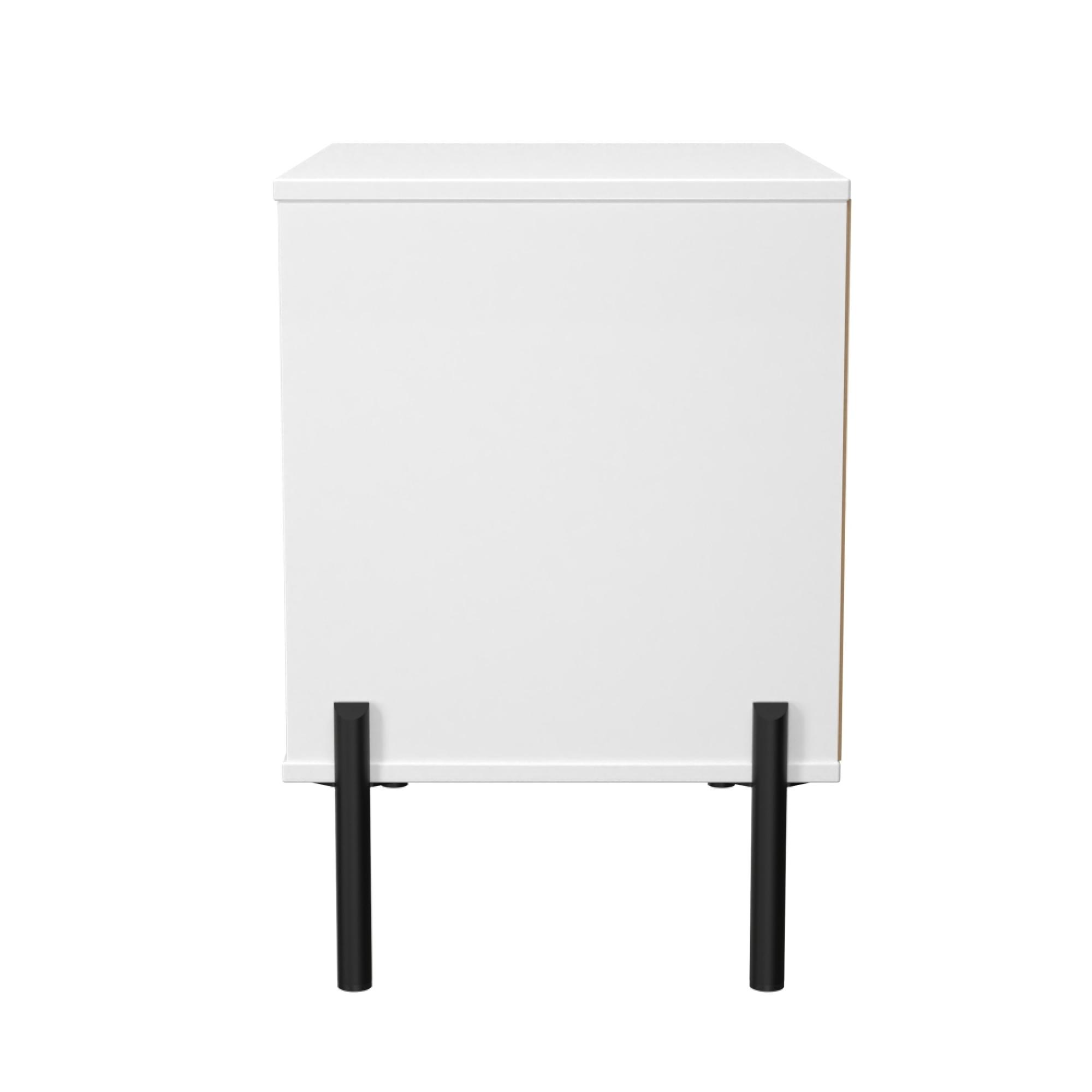 Leona Bedside Cabinet - 2 Drawer - Midi - White Matt